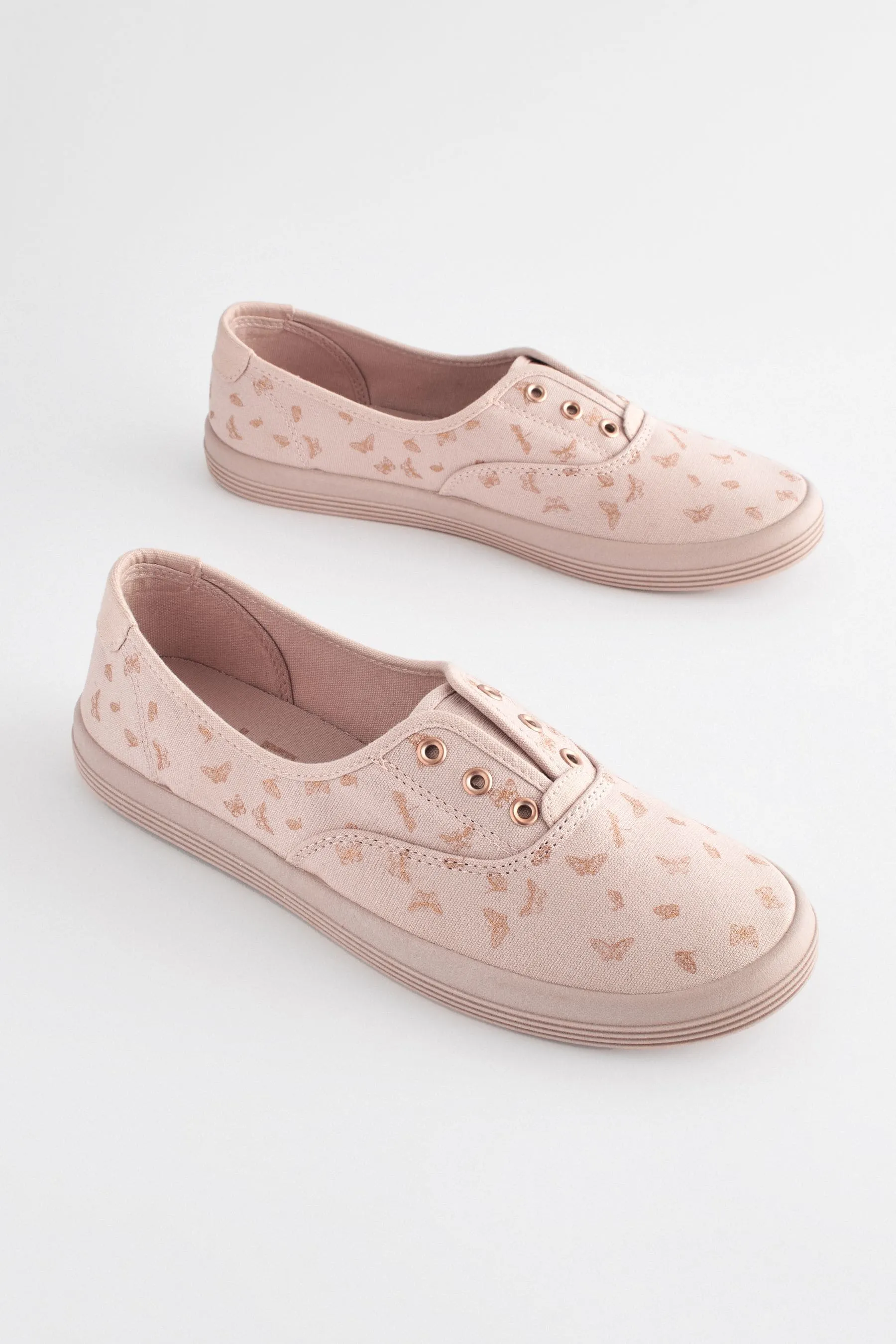Forever Comfort® - Scarpe da ginnastica senza lacci in tela ricamate