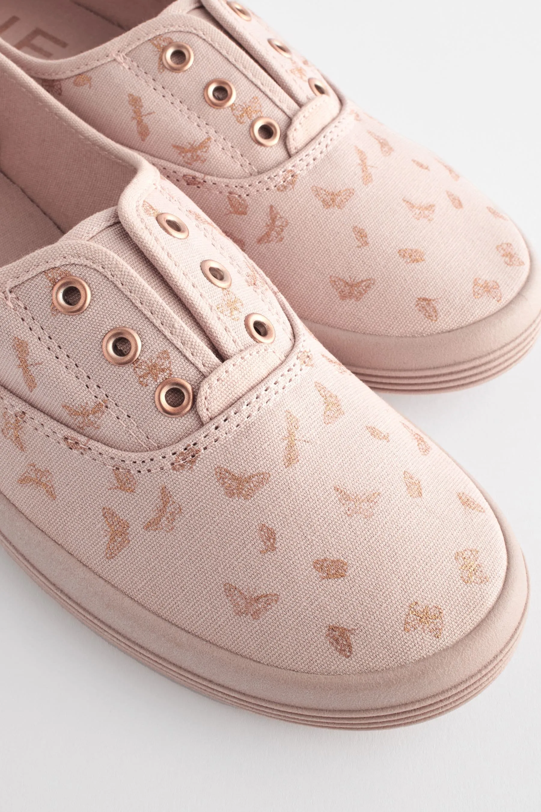 Forever Comfort® - Scarpe da ginnastica senza lacci in tela ricamate