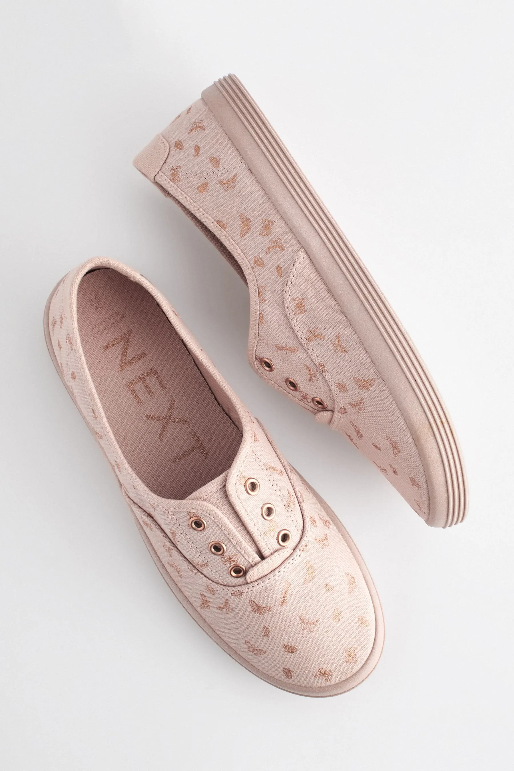 Forever Comfort® - Scarpe da ginnastica senza lacci in tela ricamate