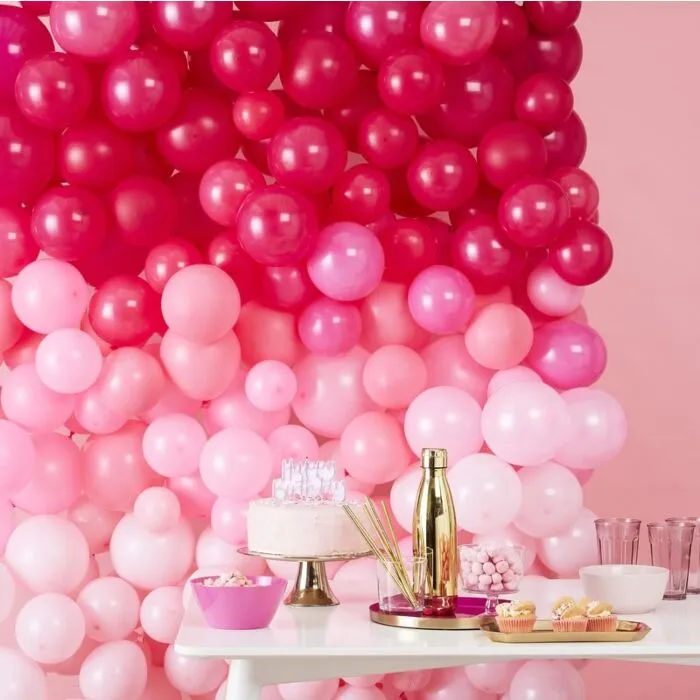 Ghirlanda muro palloncini rosa 2 x 2 m