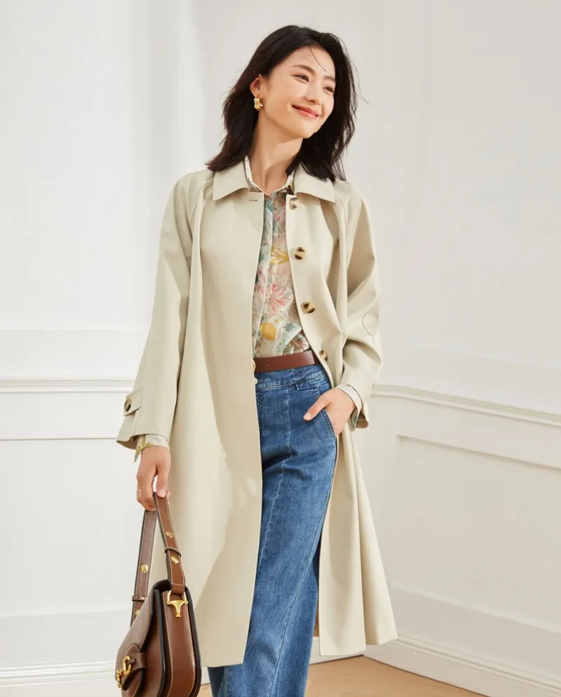 Giacca a vento per donna 23 Autunno nuovo stile Raglan allentato Giacca a vento da donna piccola alta e sottile casual di media
