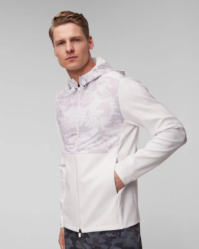 Giacca bianca da golf da uomo G/Fore Dazzel Camo Stretch Tech Interlock Performer Jkt