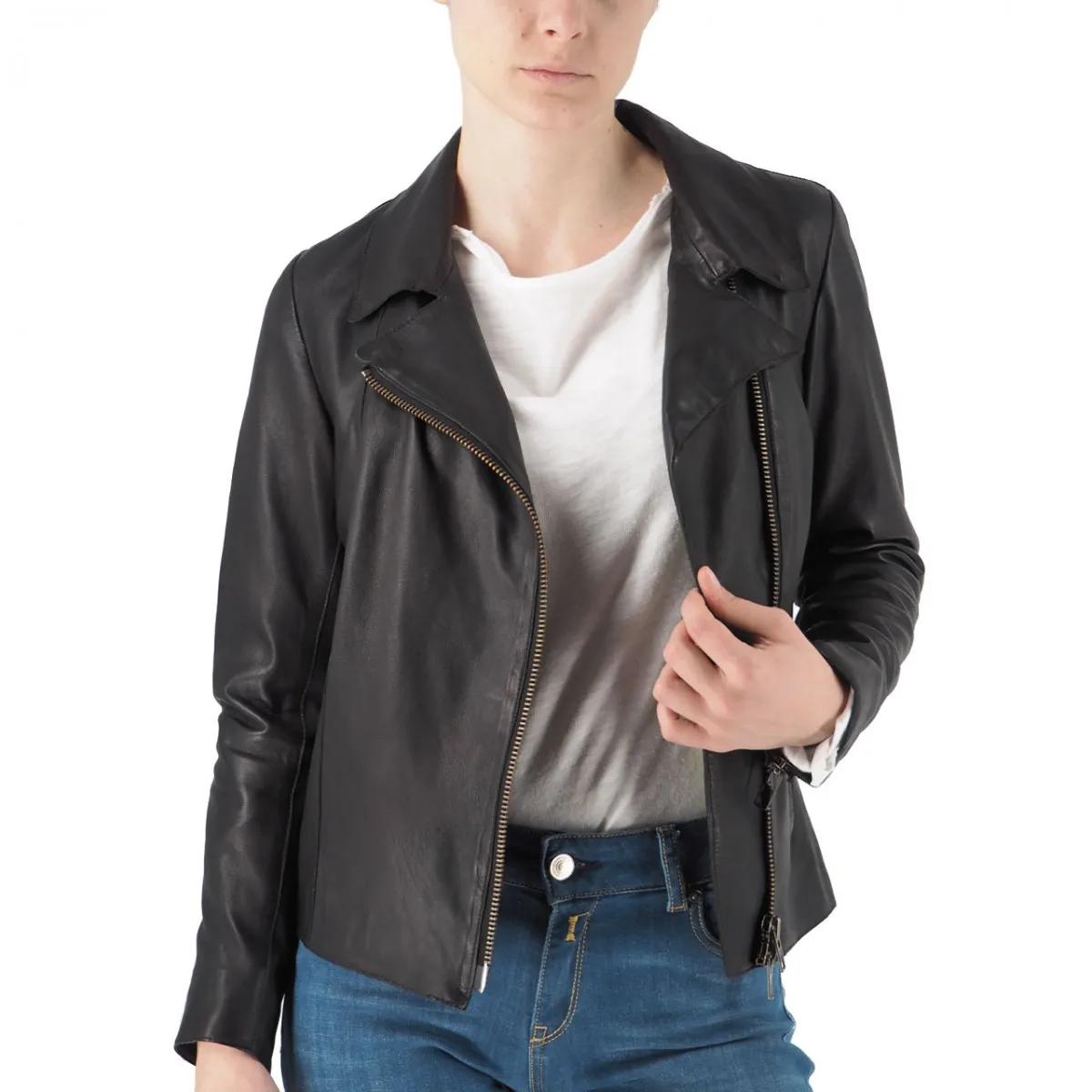 Giacca Biker In Pelle