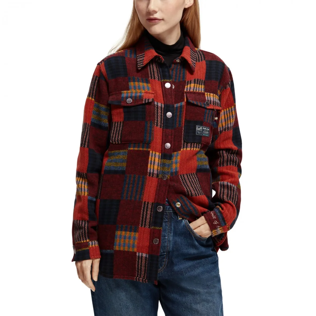Giacca Camicia Patchwork Check