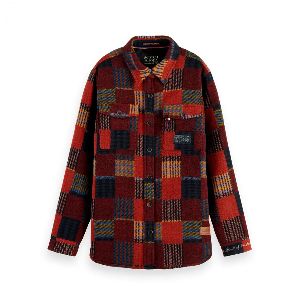 Giacca Camicia Patchwork Check