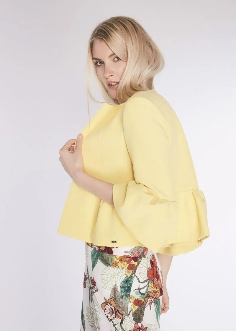 Giacca cropped con balza