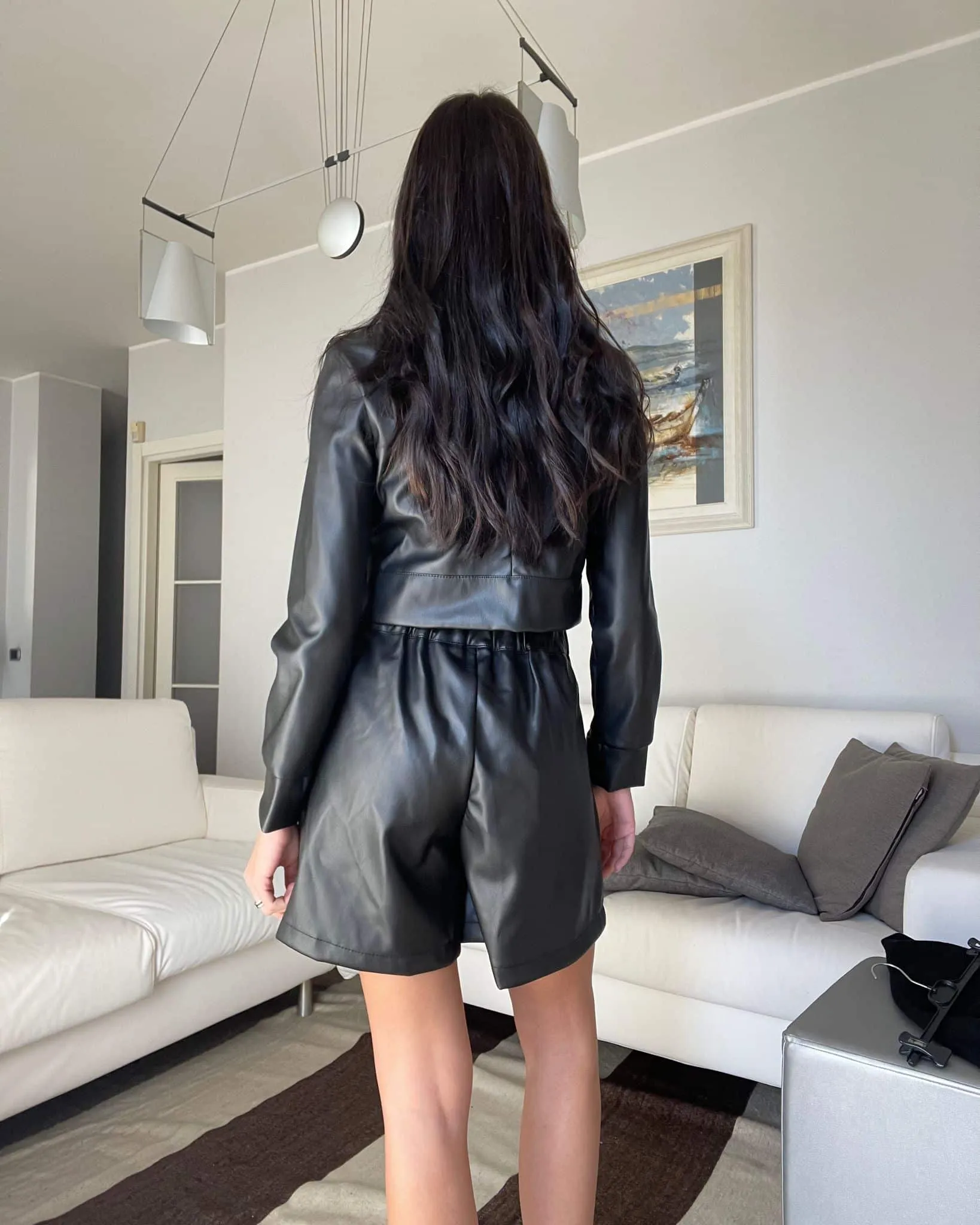 Giacca effetto pelle - Nero
