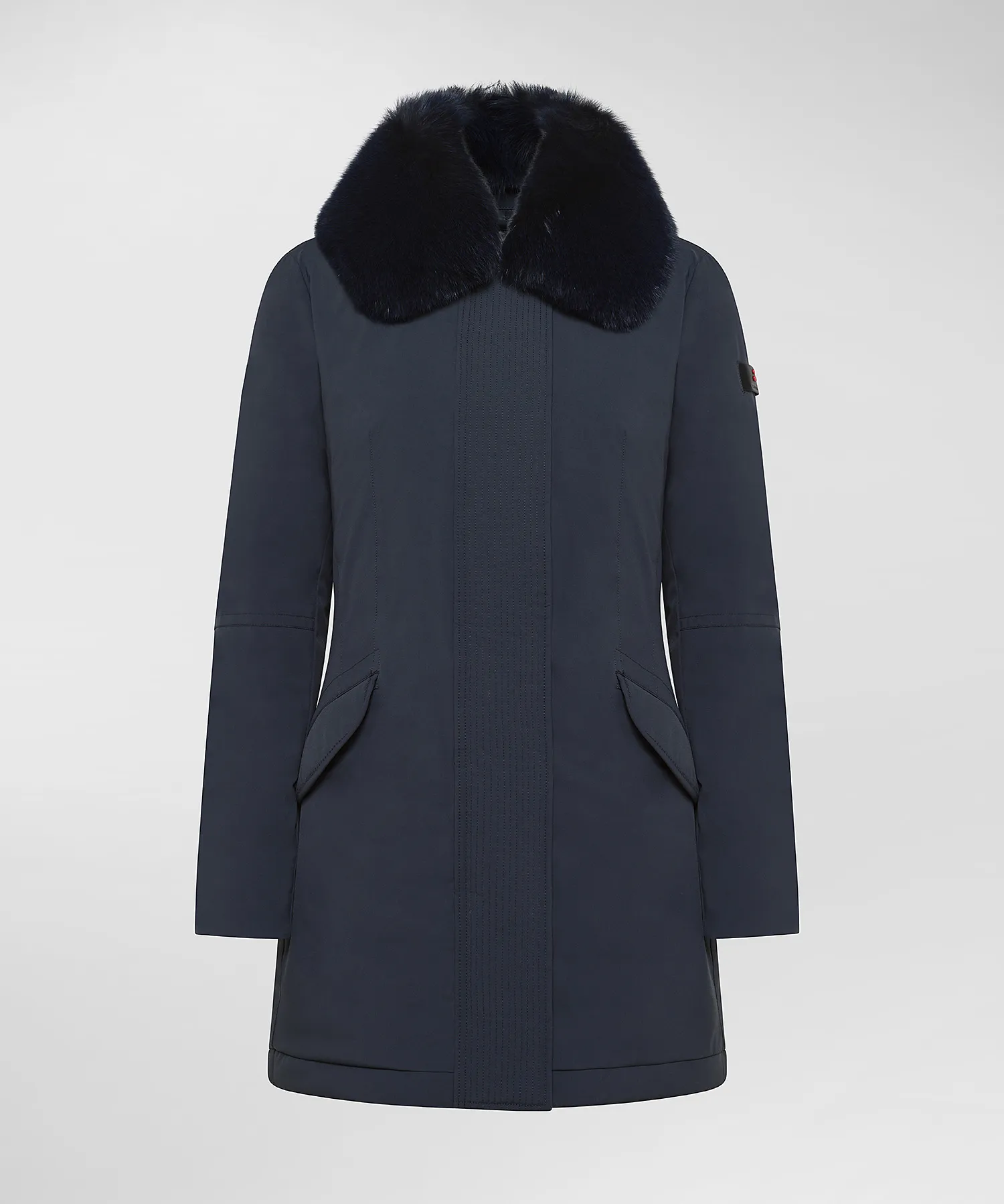 Giacca slim con pelliccia