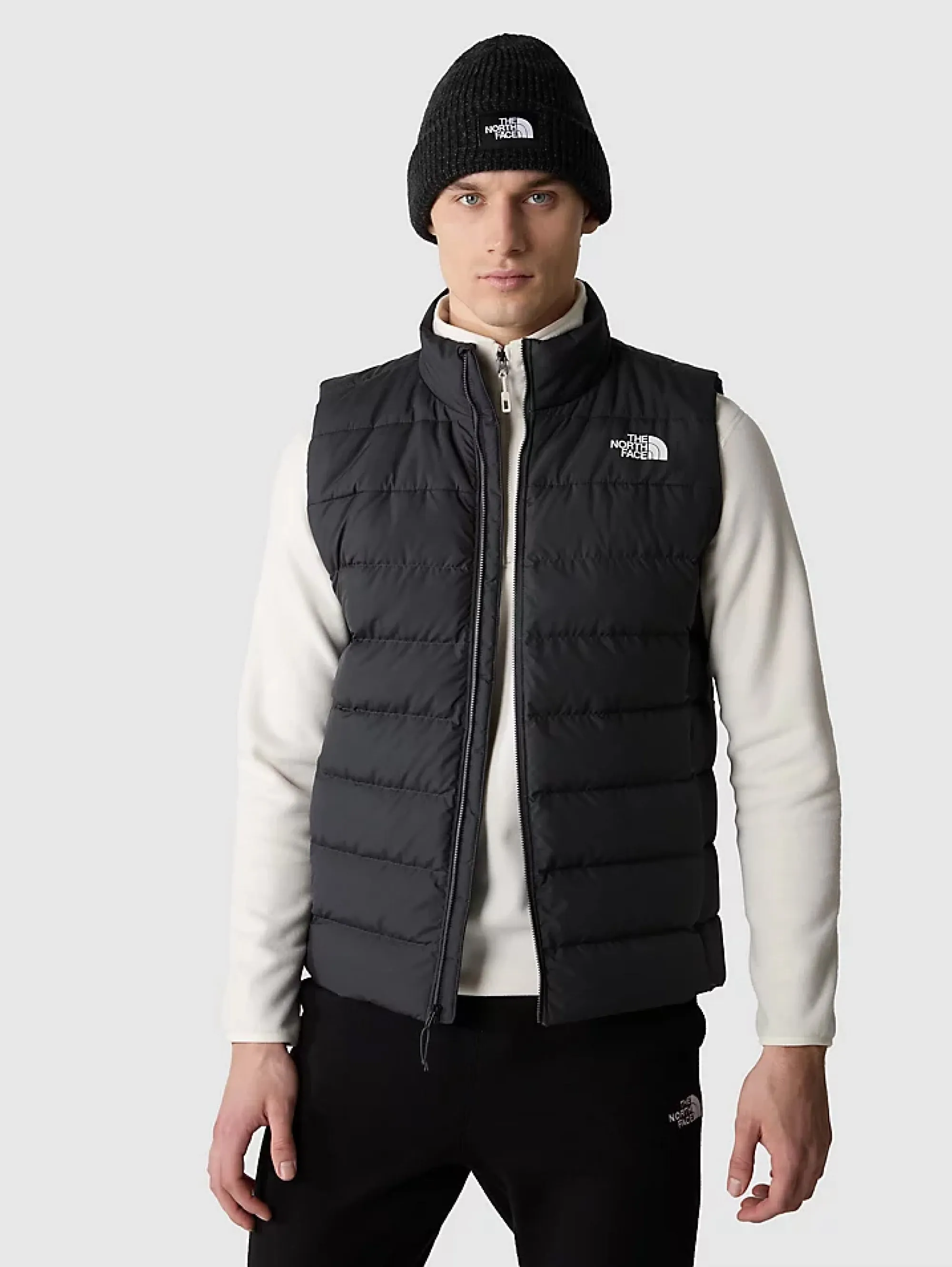 Gilet con Cappuccio in Piuma Aconcagua Nero
