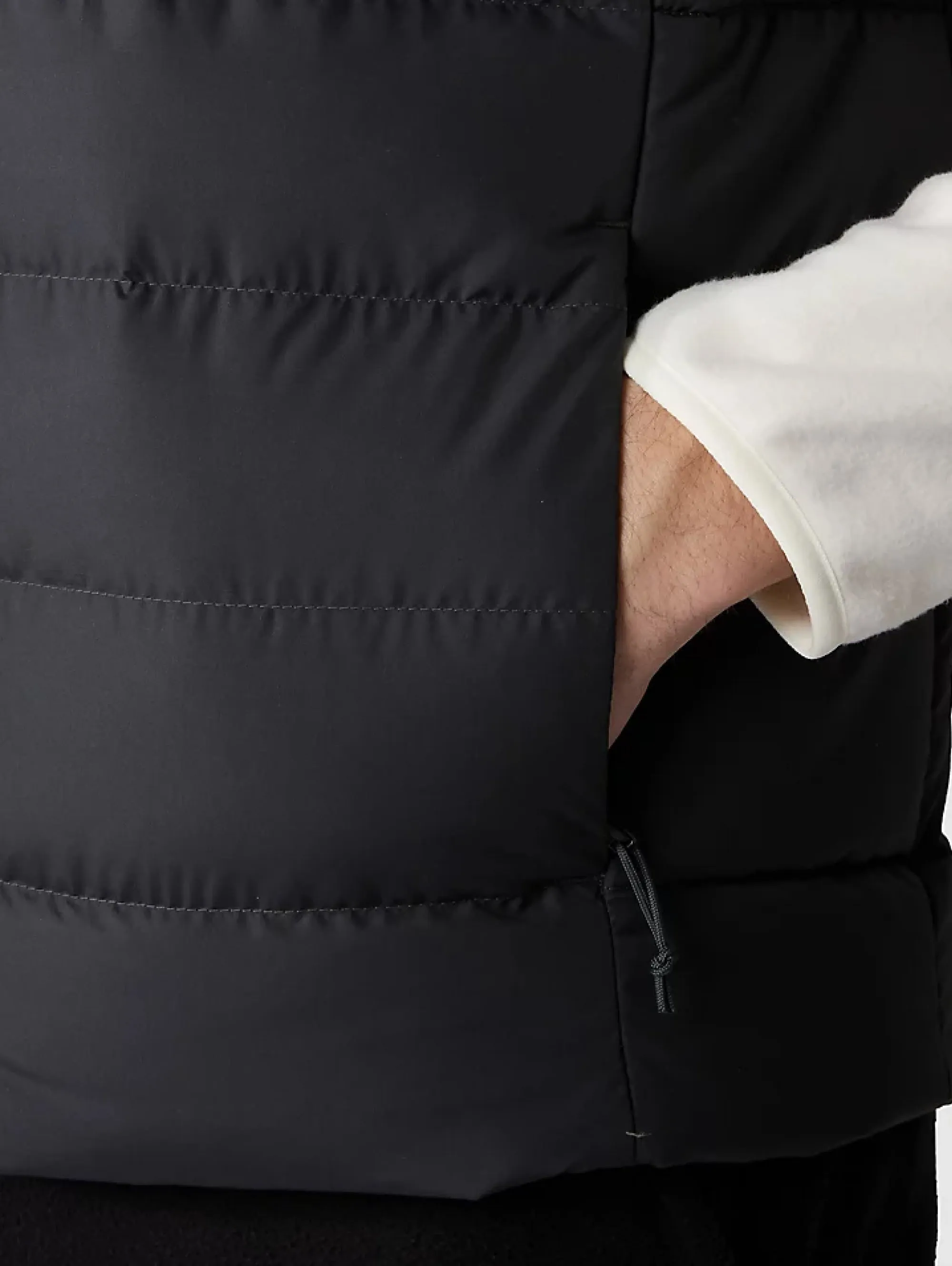 Gilet con Cappuccio in Piuma Aconcagua Nero