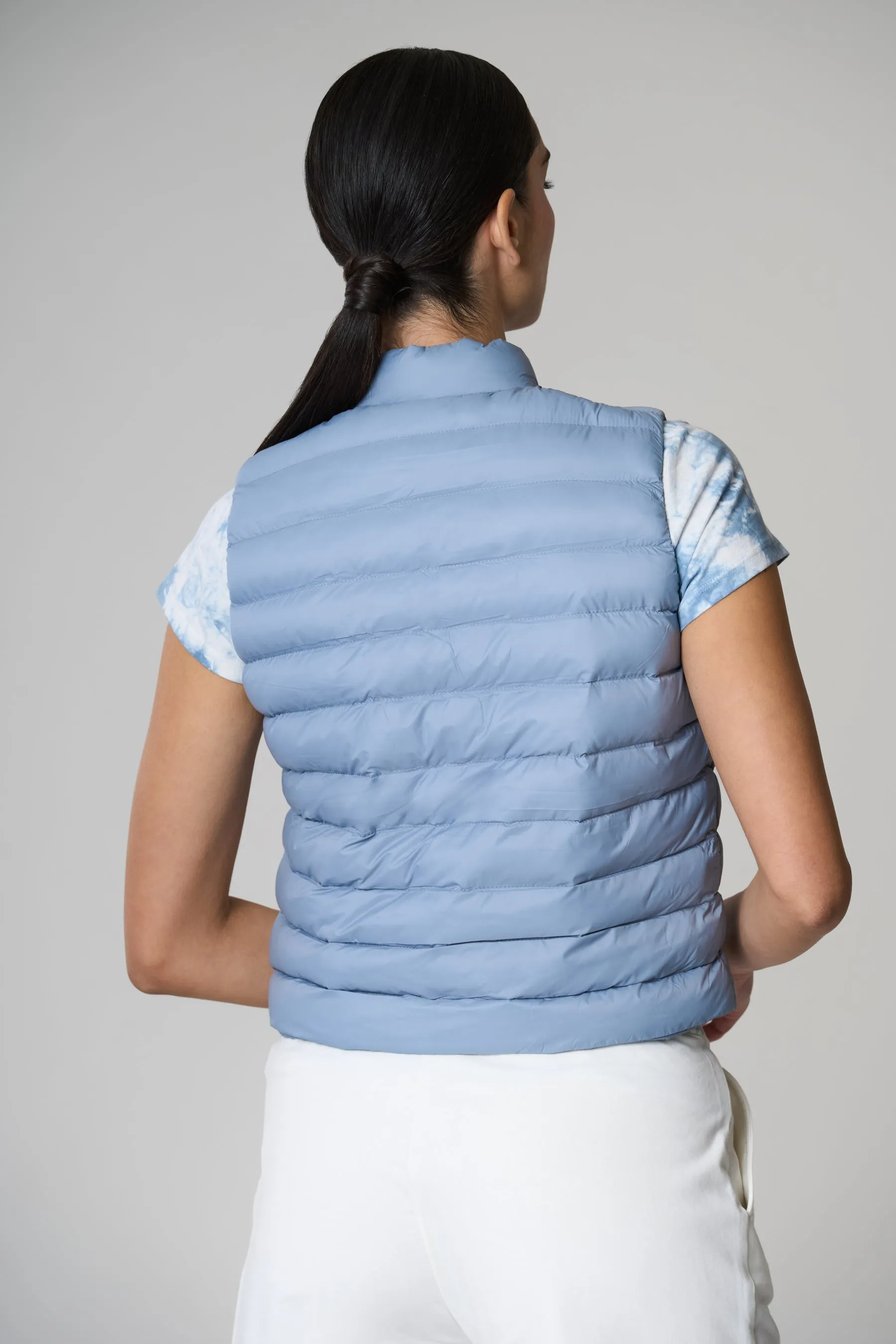 Gilet trapuntato con chiusura zip