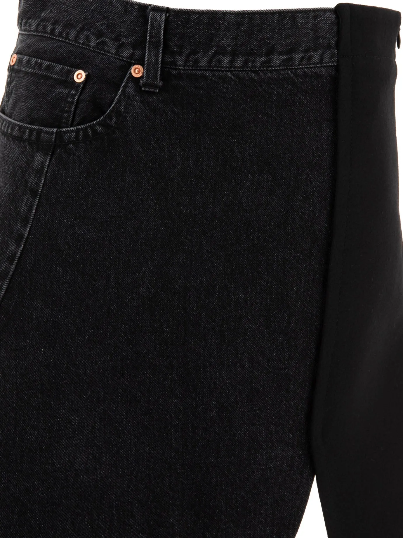 Gonna di sacai denim x lana melton
