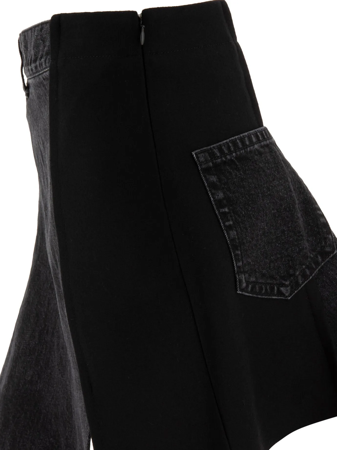Gonna di sacai denim x lana melton