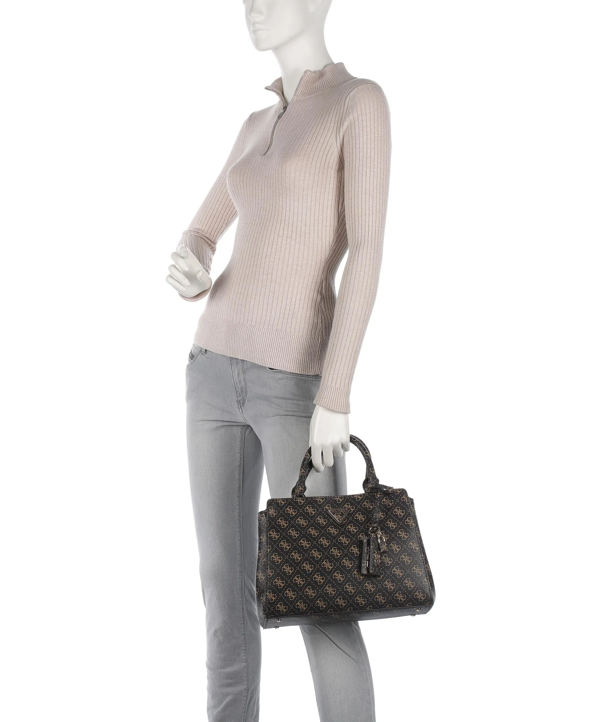  Guess Elements Eco Borsa a mano pelle sintetica marrone scuro  
