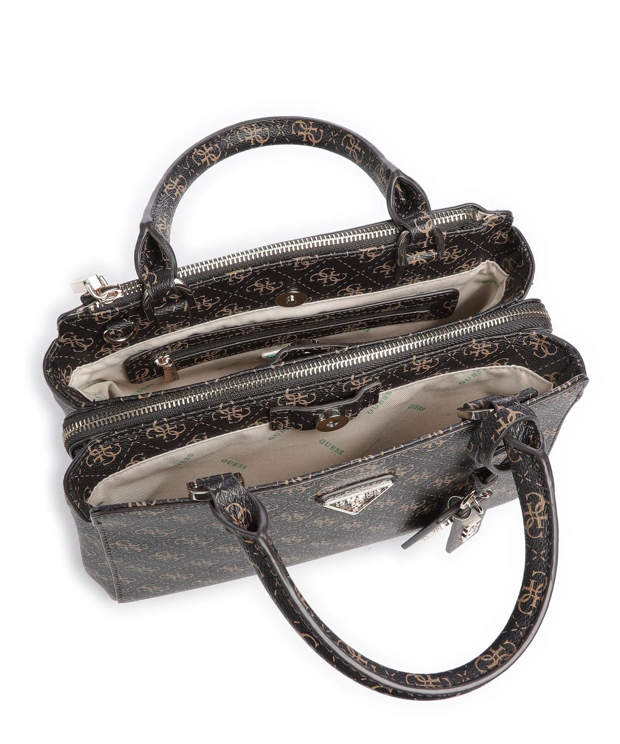  Guess Elements Eco Borsa a mano pelle sintetica marrone scuro  