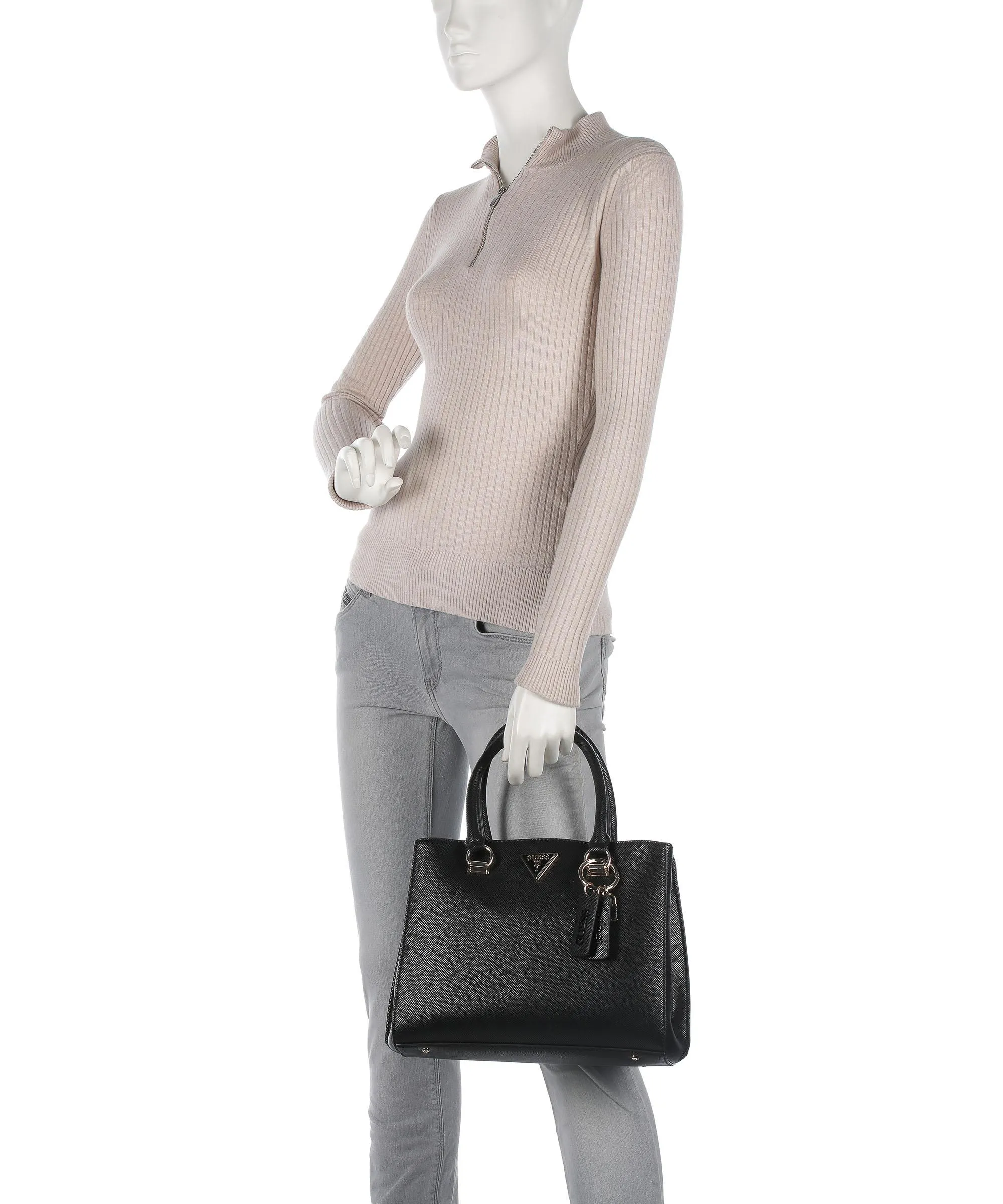  Guess Noelle Borsa a mano pelle sintetica nero  