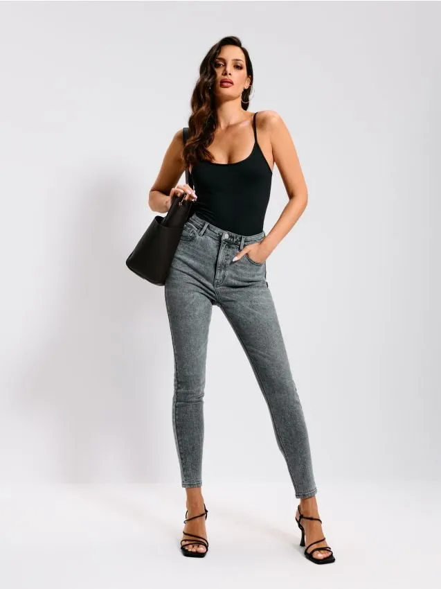 Jeans super skinny a vita alta
