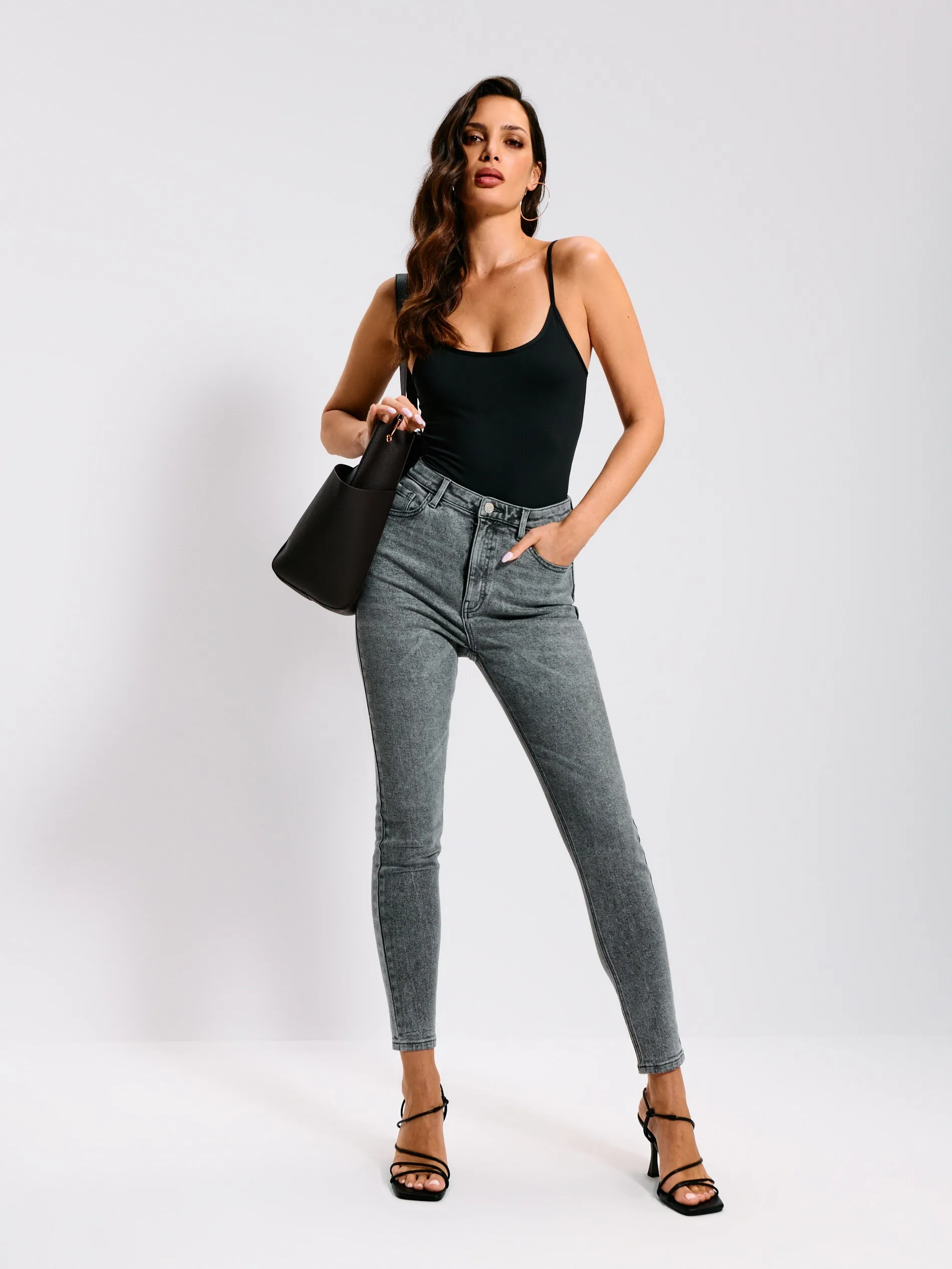 Jeans super skinny a vita alta