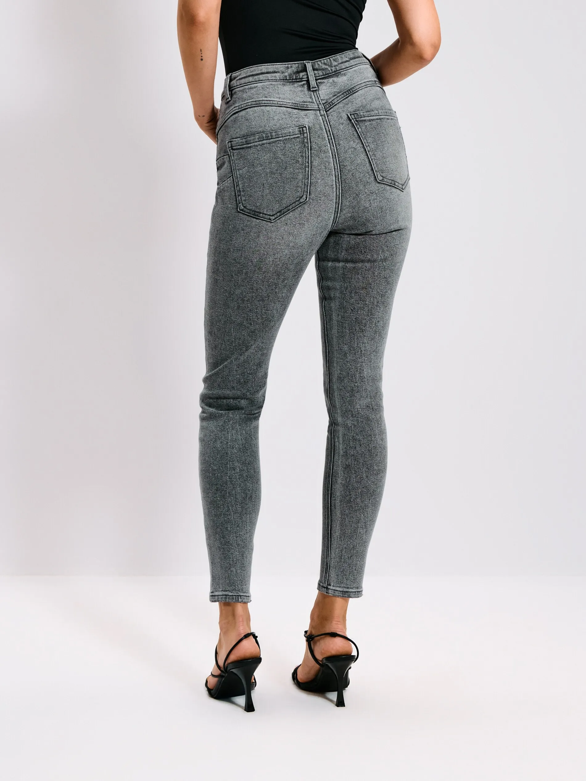 Jeans super skinny a vita alta