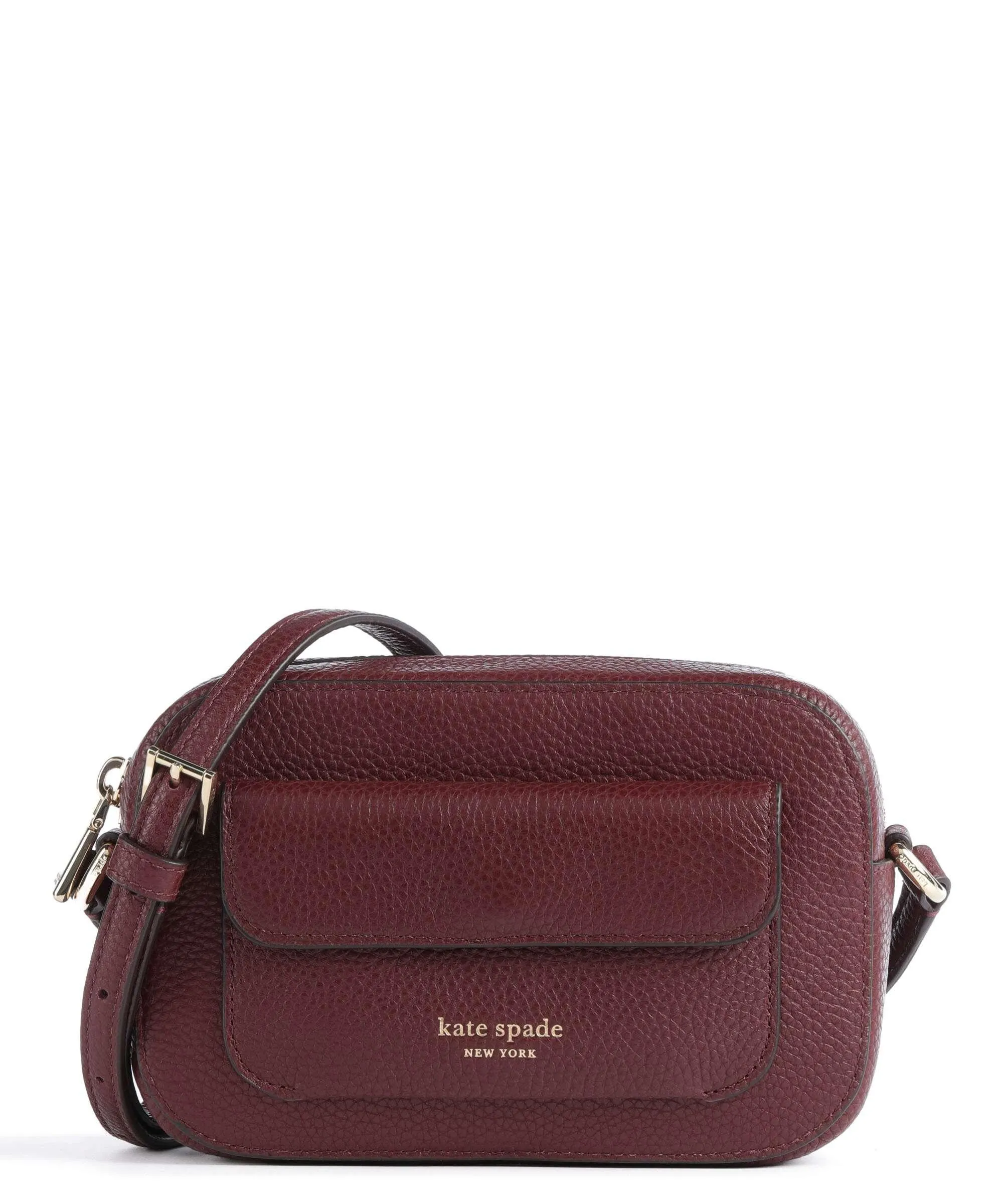  Kate Spade New York Ava Borsa a tracolla pelle granulata rosso scuro  