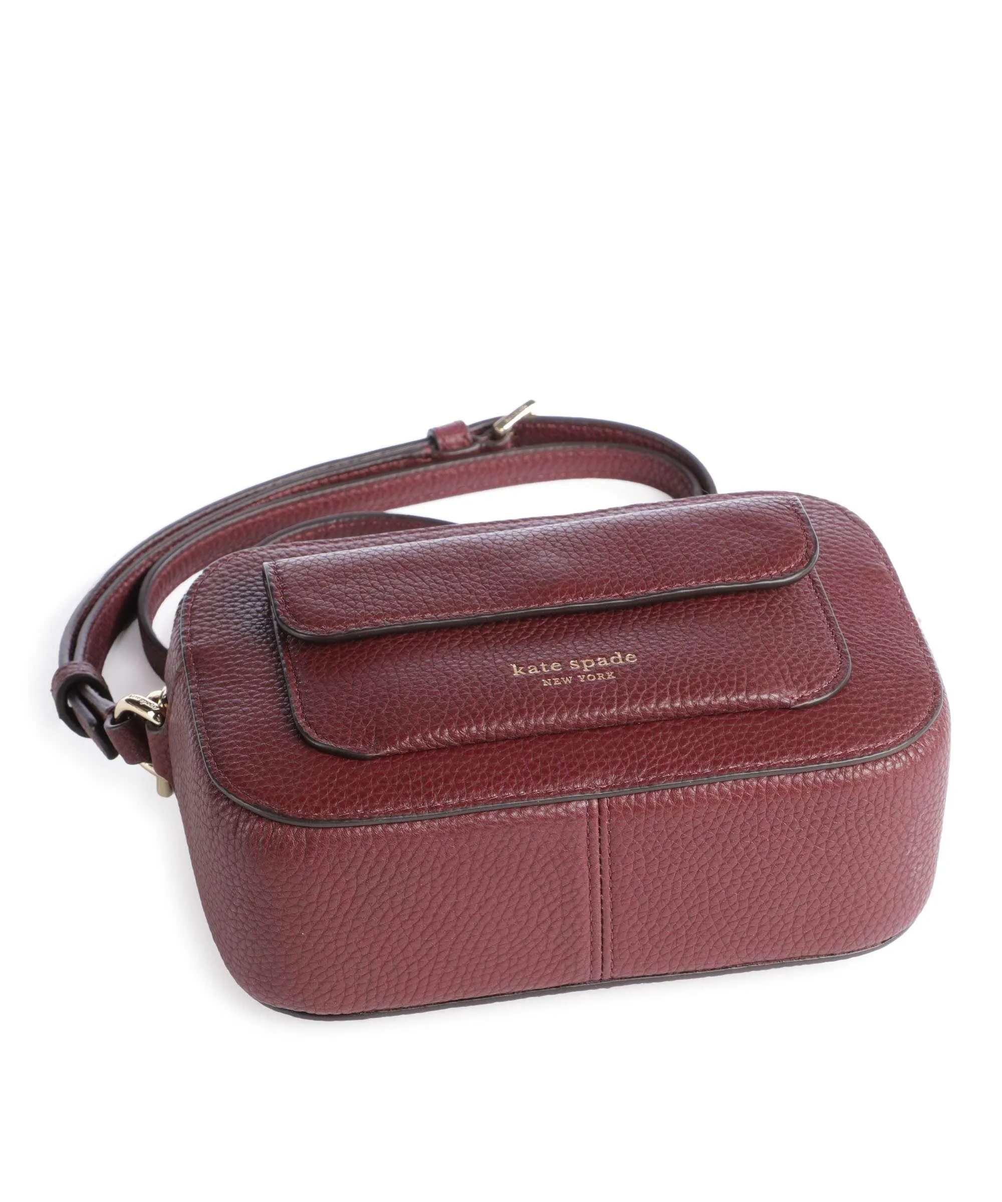  Kate Spade New York Ava Borsa a tracolla pelle granulata rosso scuro  