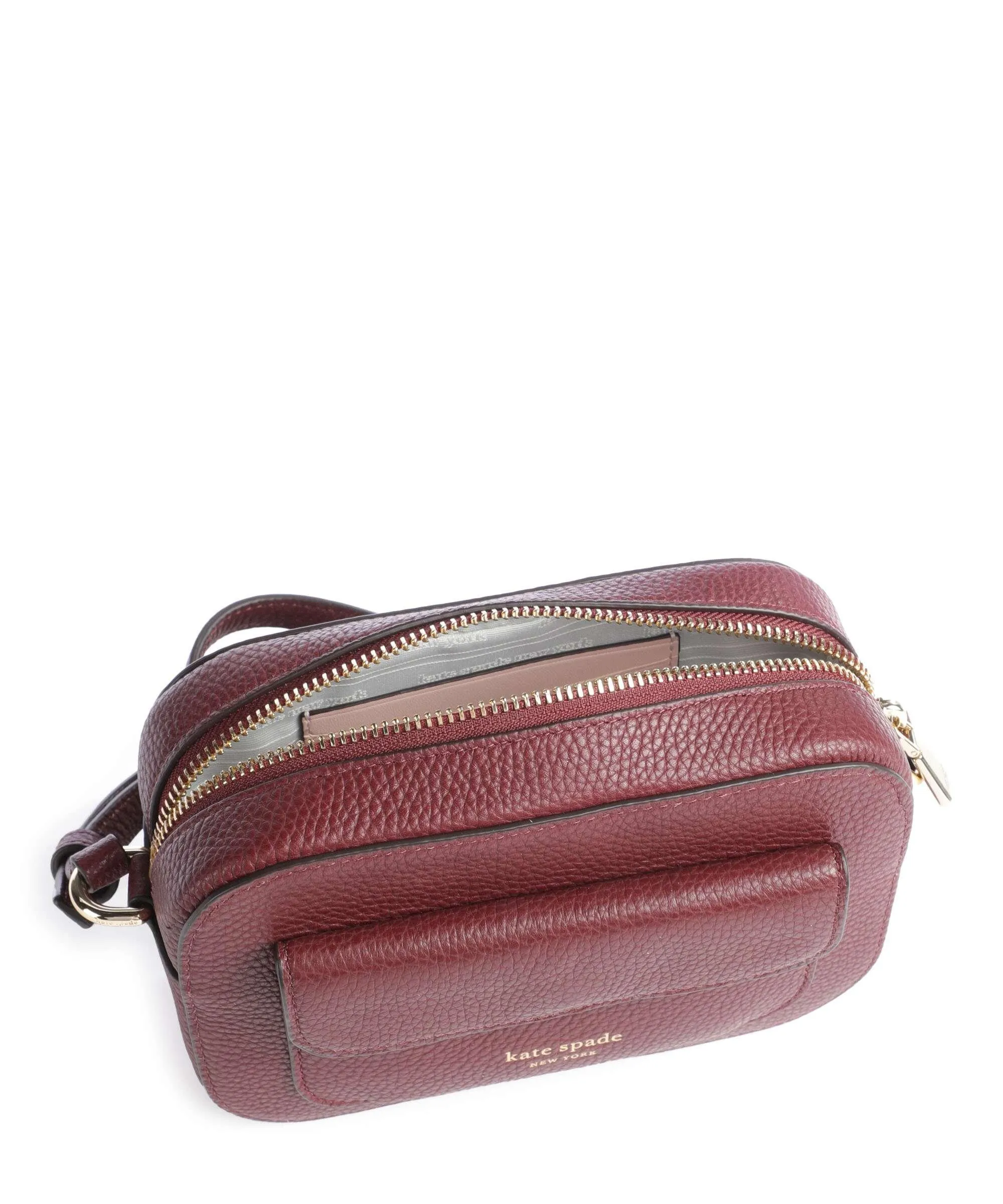  Kate Spade New York Ava Borsa a tracolla pelle granulata rosso scuro  