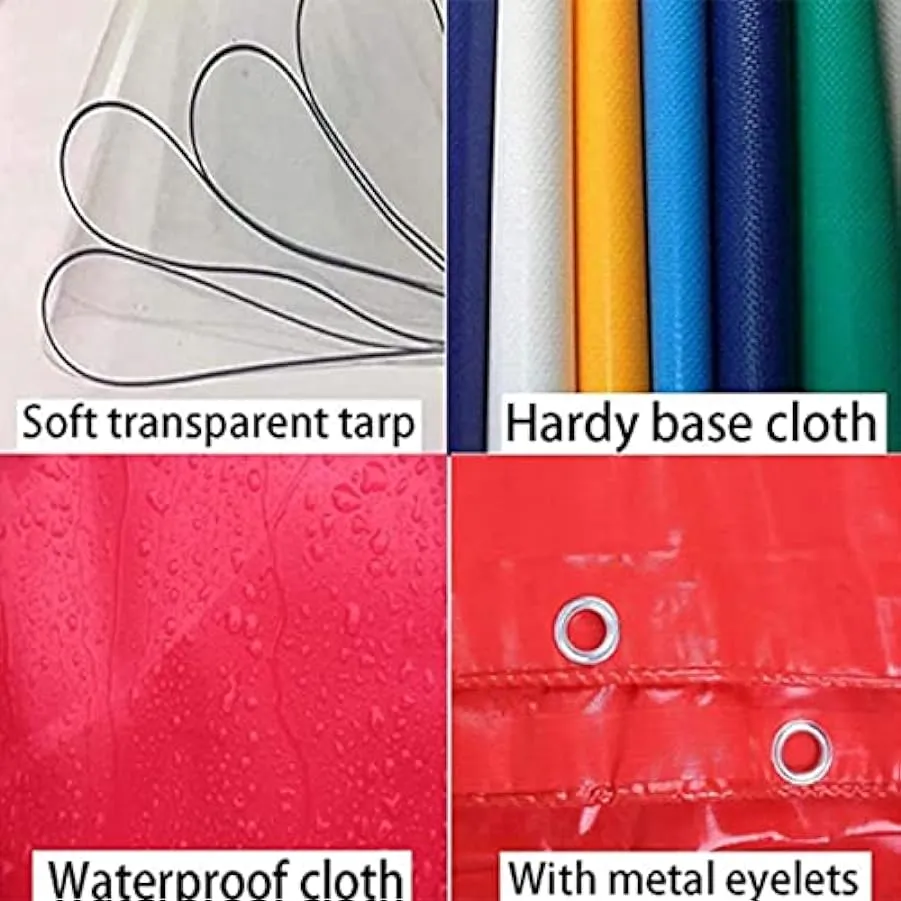 KFGDFD Trasparente per Esterni Pannello in Tela Cerata Impermeabile Resistente in PVC, Tenda Divisoria Resistente alle Intemperi