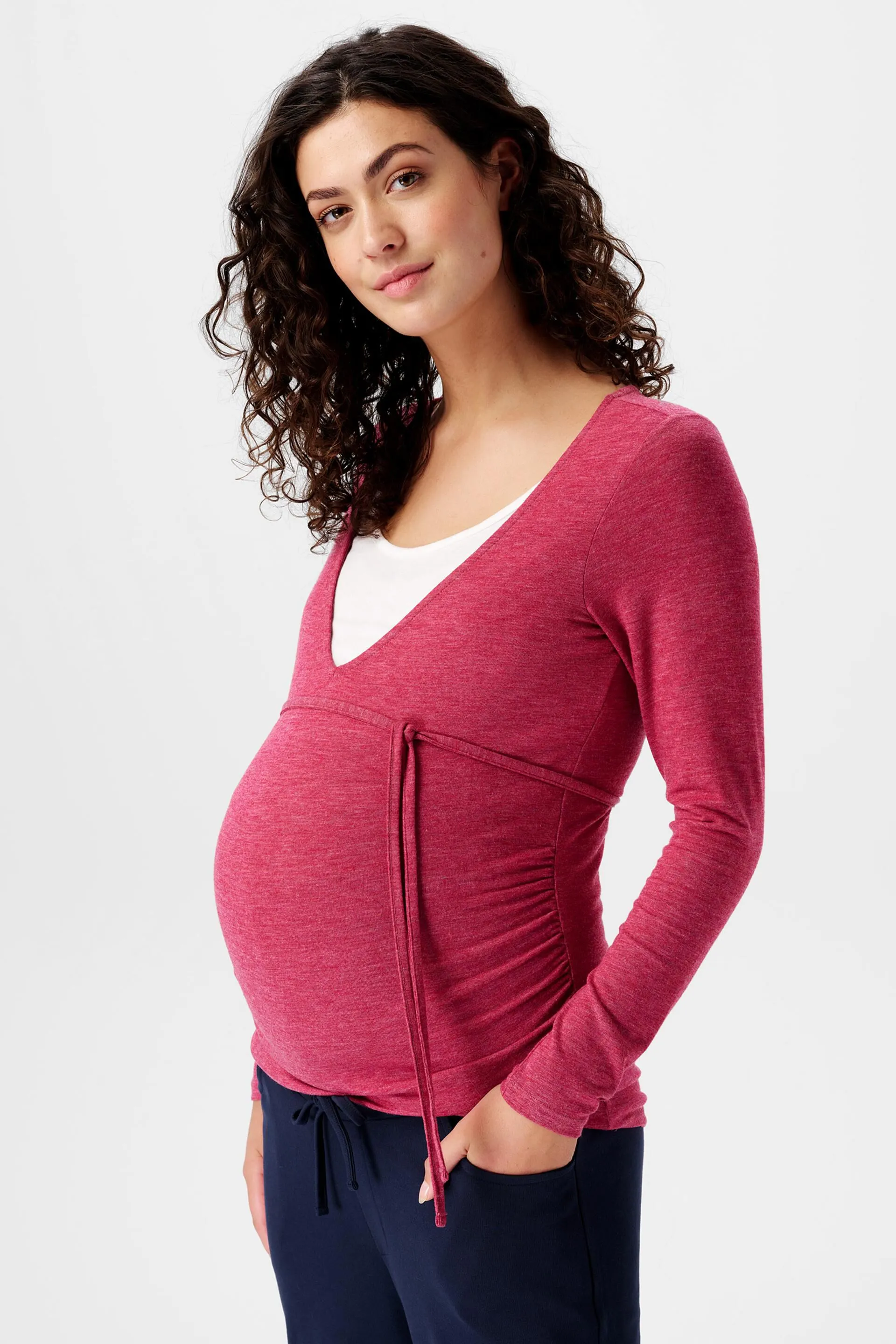 Maglia con scollo a V e maniche lunghe