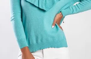 Maglietta lunga con volant, menta