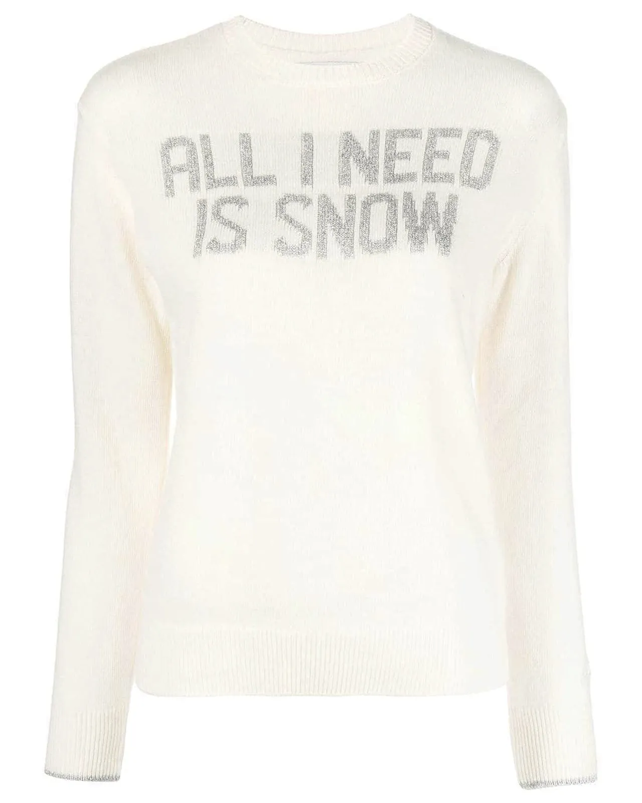 Maglione All I Need is Snow bianco
