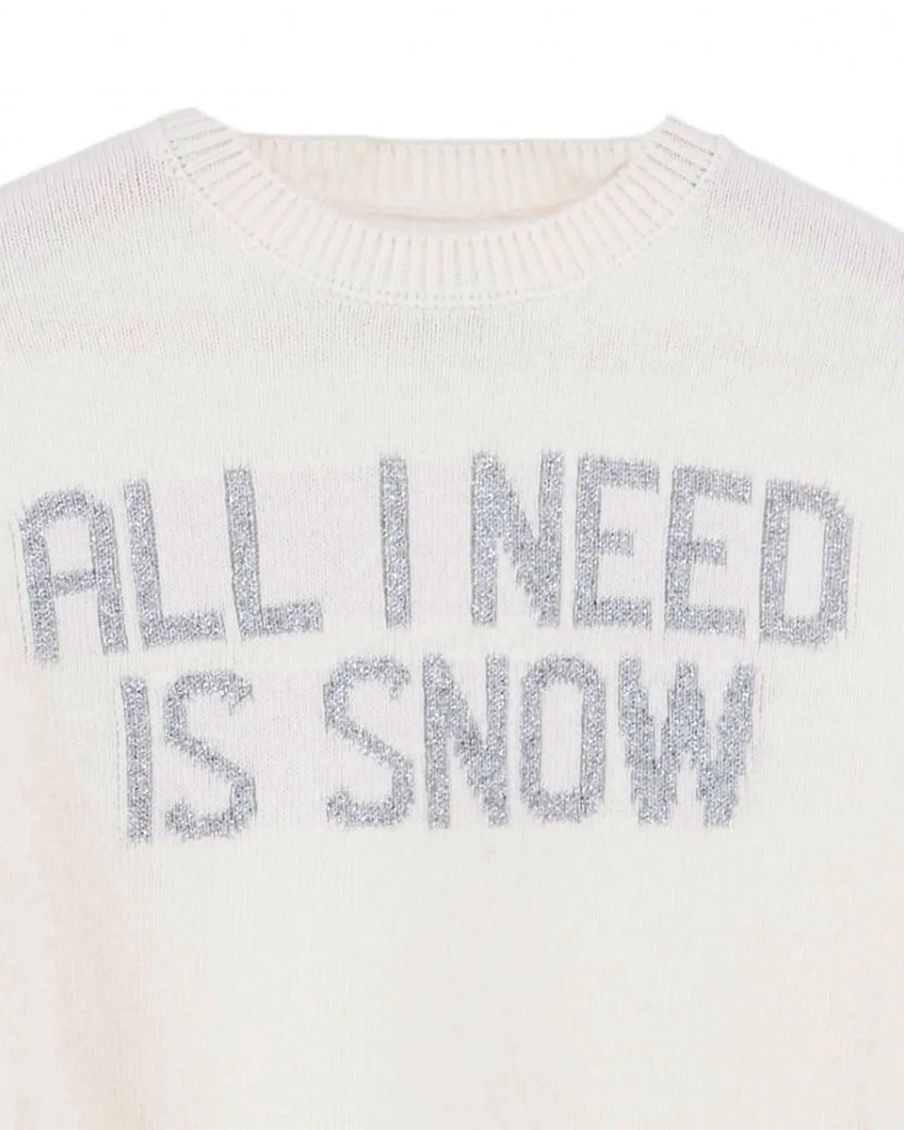 Maglione All I Need is Snow bianco
