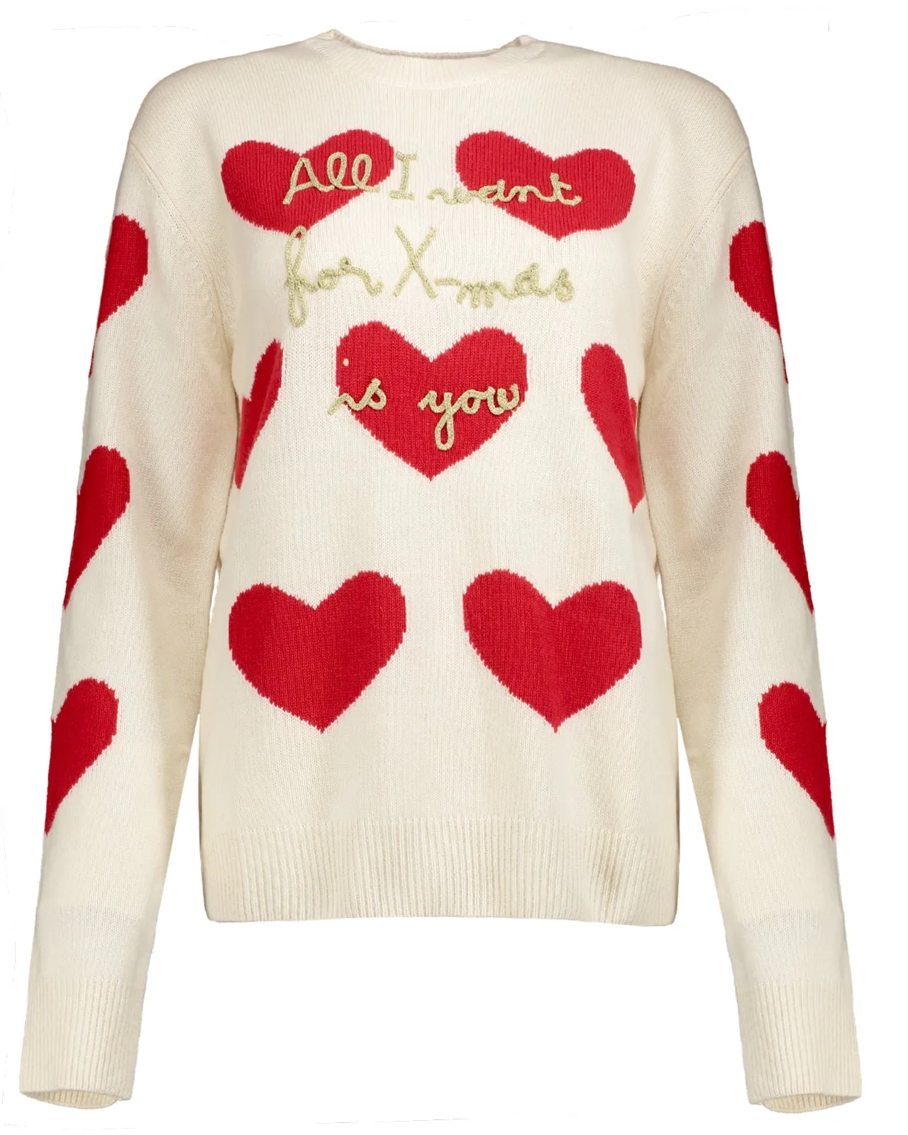 Maglione All I Want For Christmas cuori