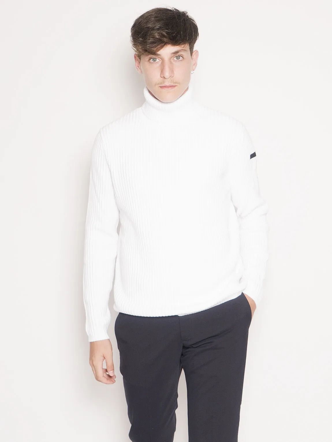 Maglione Dolcevita Knit Cotton 7 Sailor  Bianco