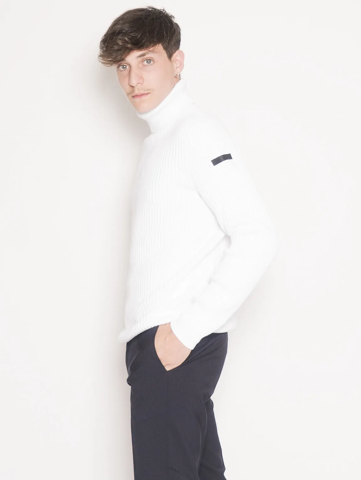 Maglione Dolcevita Knit Cotton 7 Sailor  Bianco