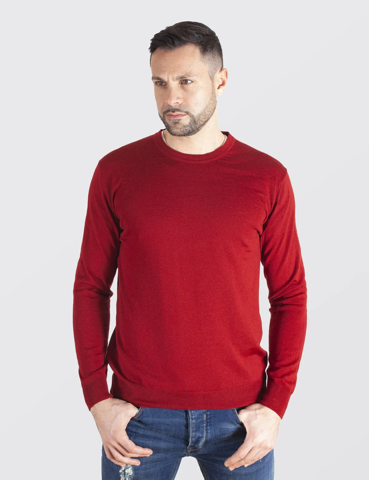 Maglione Girocollo - Uomo, Autunno/Inverno - 100% Lana Vergine Merino Extrafine Mulesing Free - 100% Made in Italy | Brunella Go