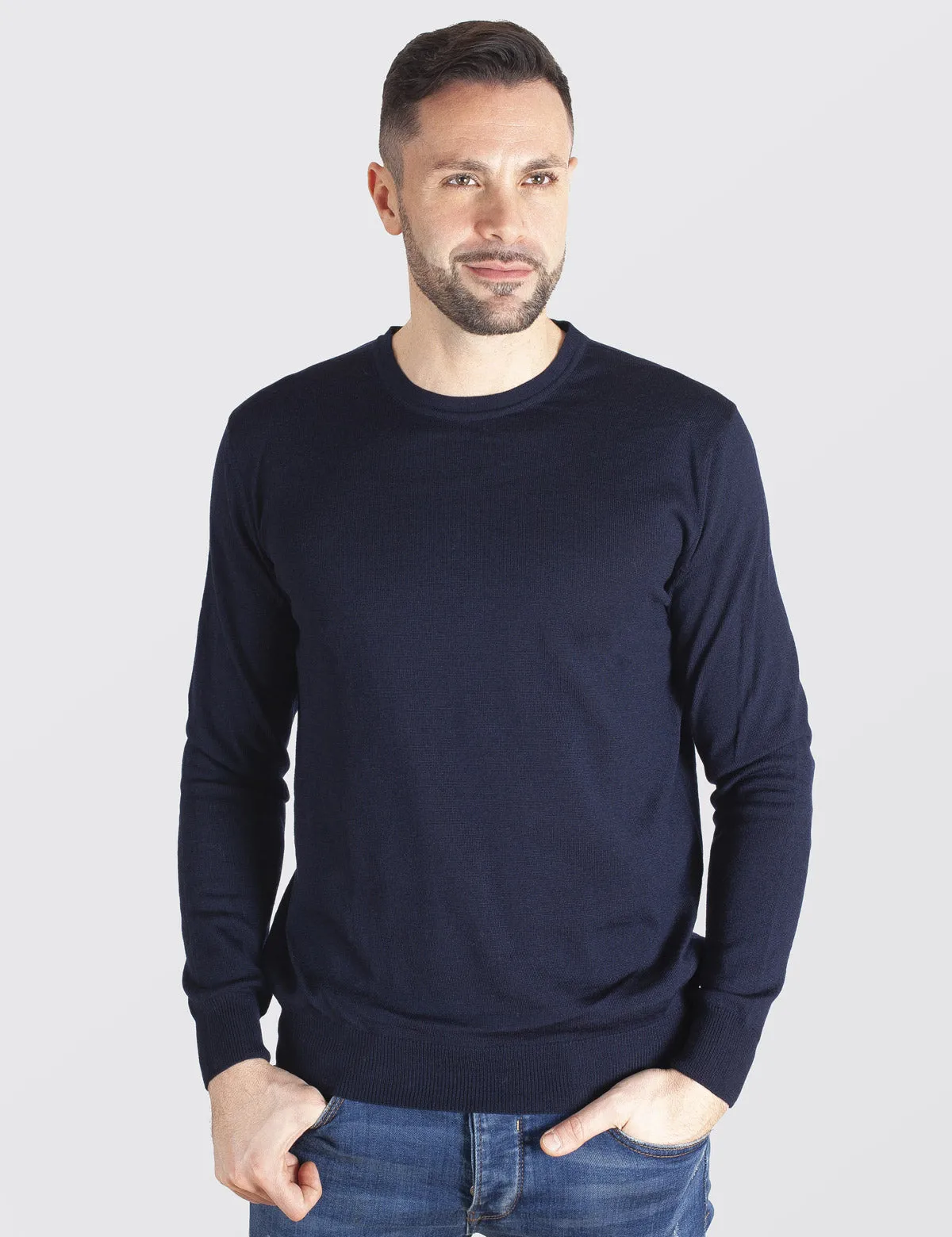 Maglione Girocollo - Uomo, Autunno/Inverno - 100% Lana Vergine Merino Extrafine Mulesing Free - 100% Made in Italy | Brunella Go
