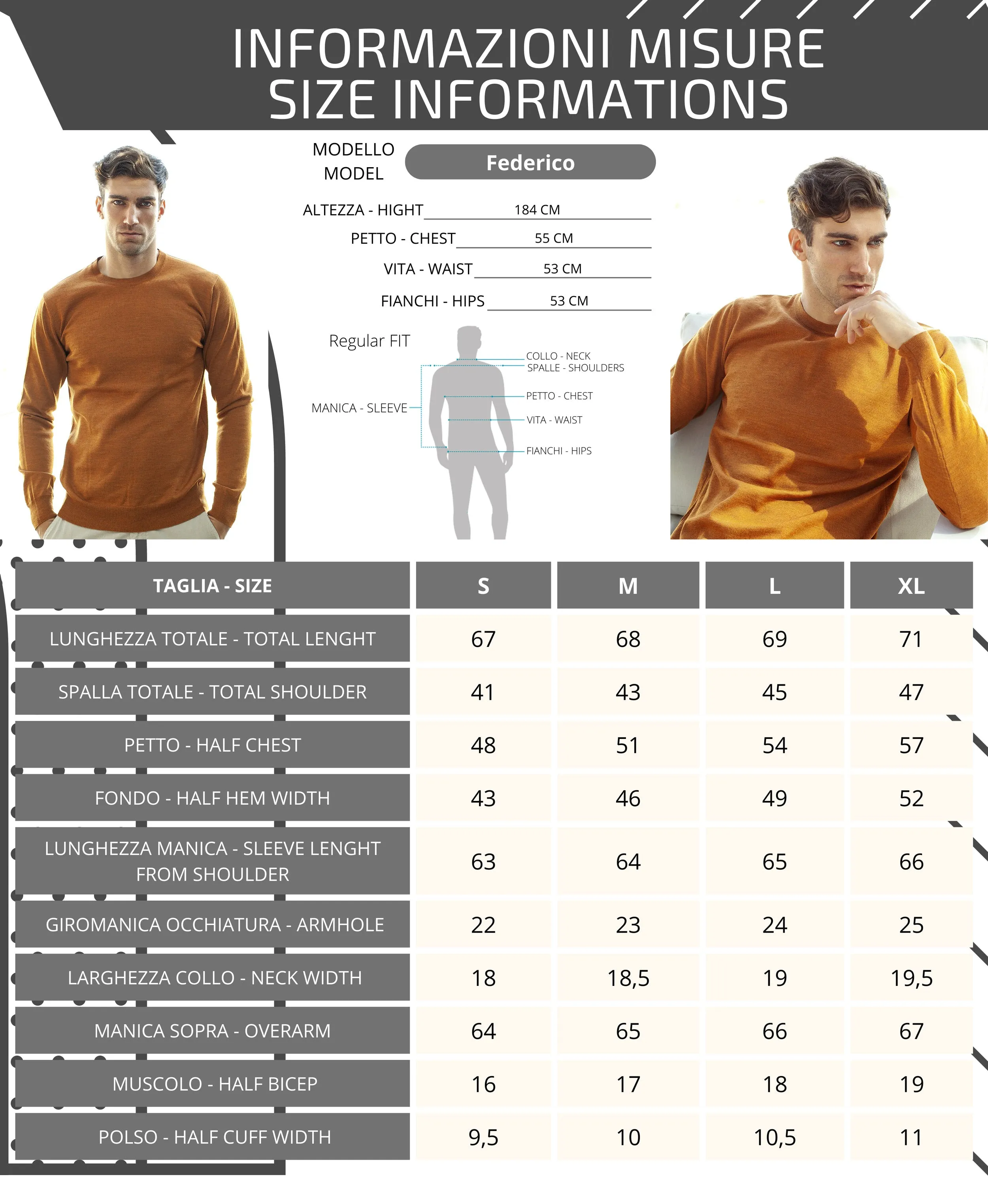Maglione Girocollo - Uomo, Autunno/Inverno - 100% Lana Vergine Merino Extrafine Mulesing Free - 100% Made in Italy | Brunella Go