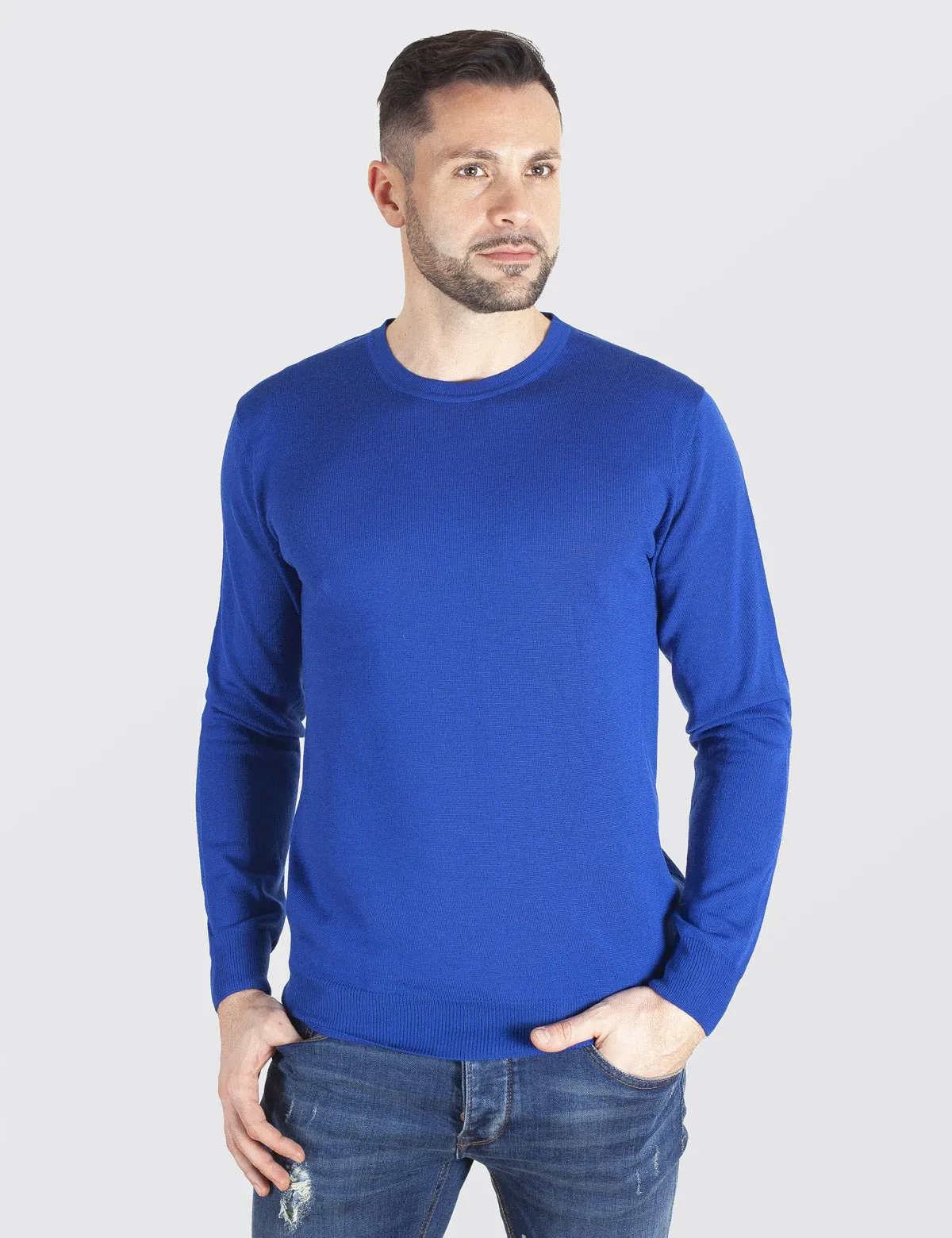 Maglione Girocollo - Uomo, Autunno/Inverno - 100% Lana Vergine Merino Extrafine Mulesing Free - 100% Made in Italy | Brunella Go