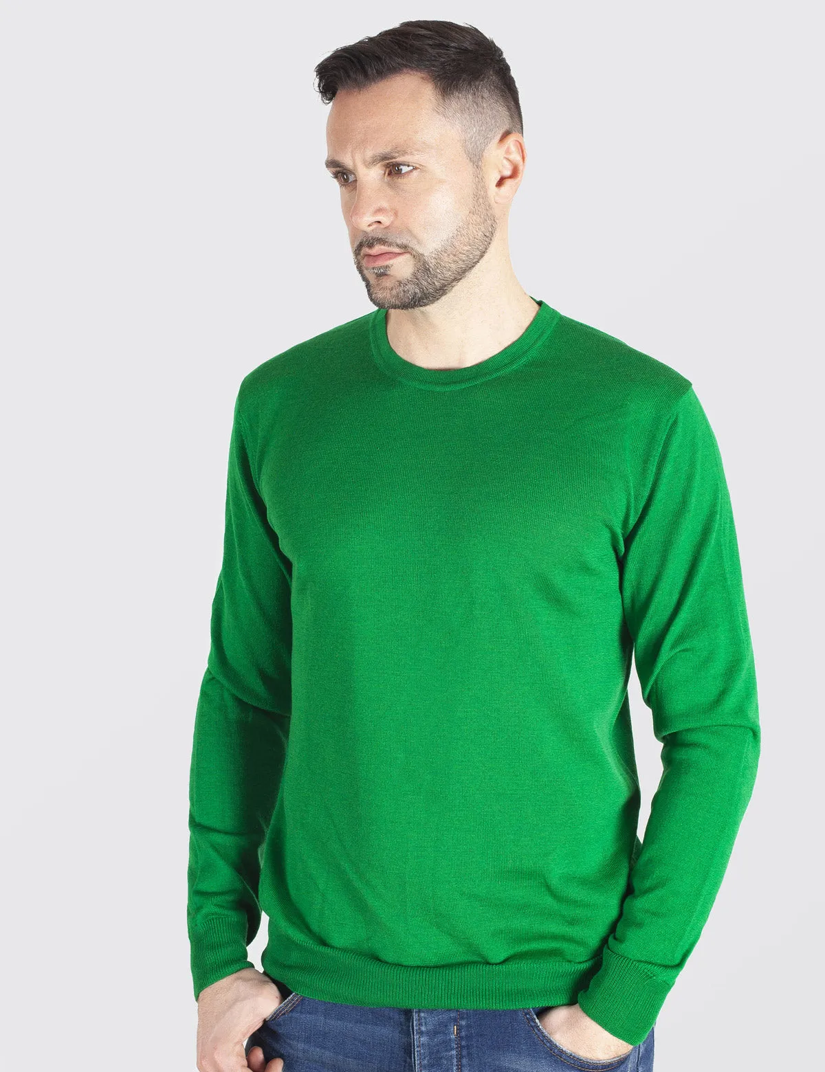 Maglione Girocollo - Uomo, Autunno/Inverno - 100% Lana Vergine Merino Extrafine Mulesing Free - 100% Made in Italy | Brunella Go