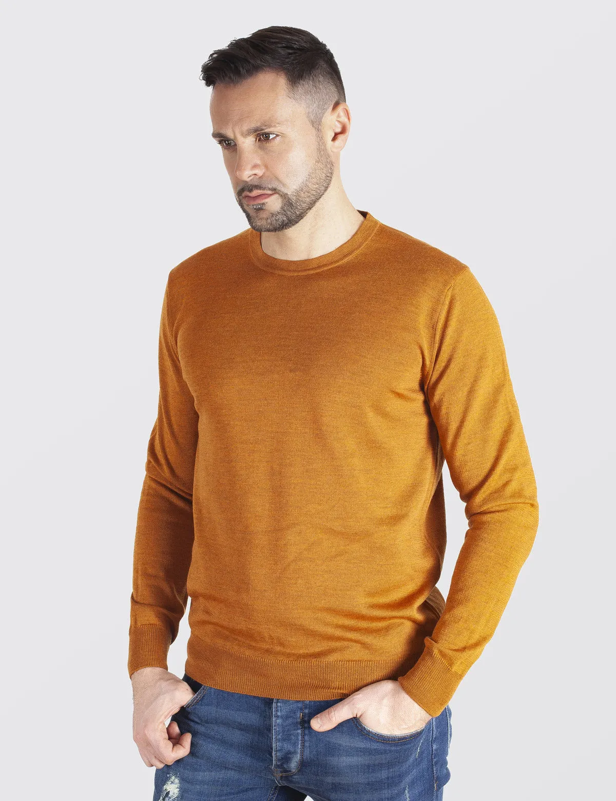 Maglione Girocollo - Uomo, Autunno/Inverno - 100% Lana Vergine Merino Extrafine Mulesing Free - 100% Made in Italy | Brunella Go