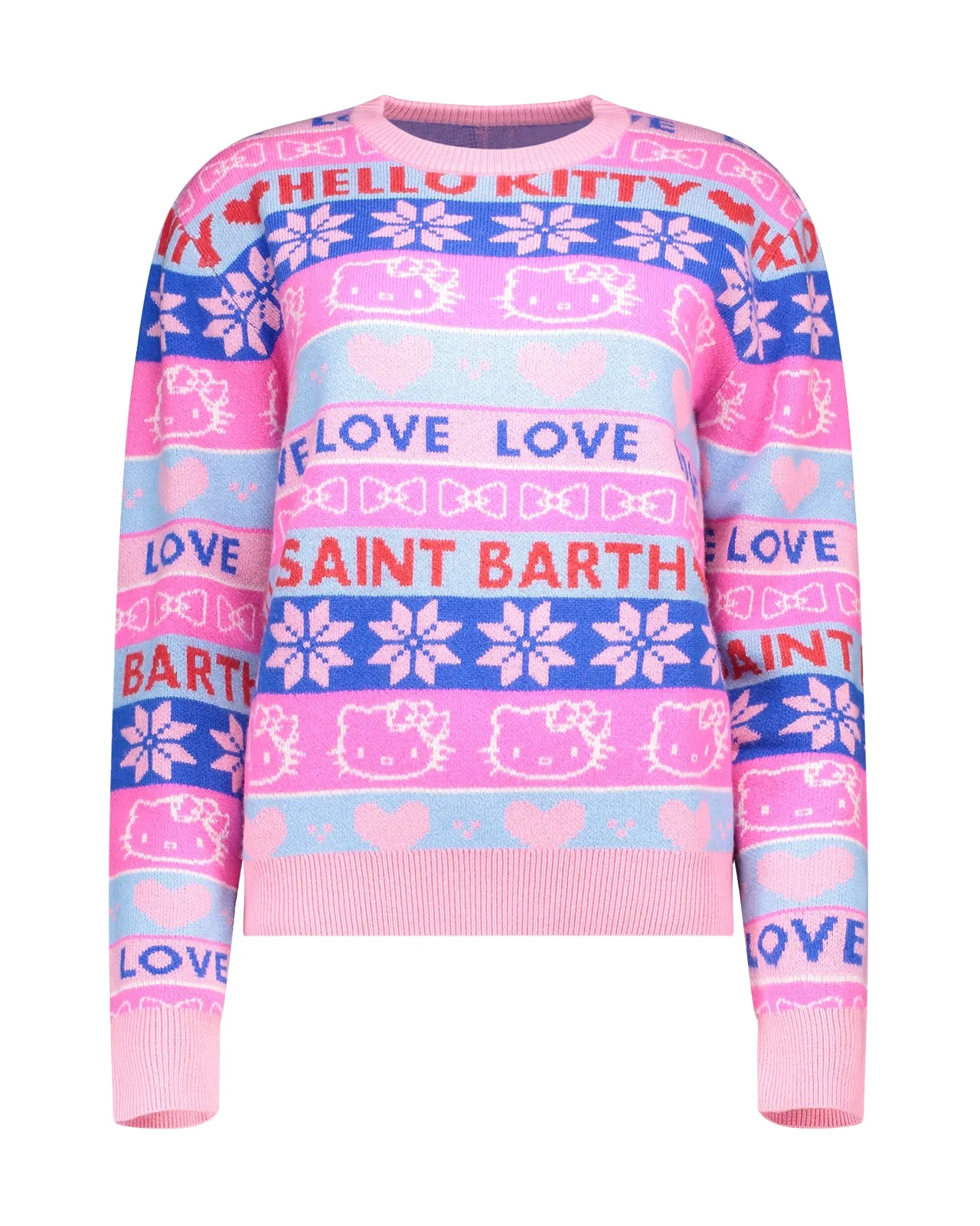 Maglione Nordic Love Hello Kitty lana rosa