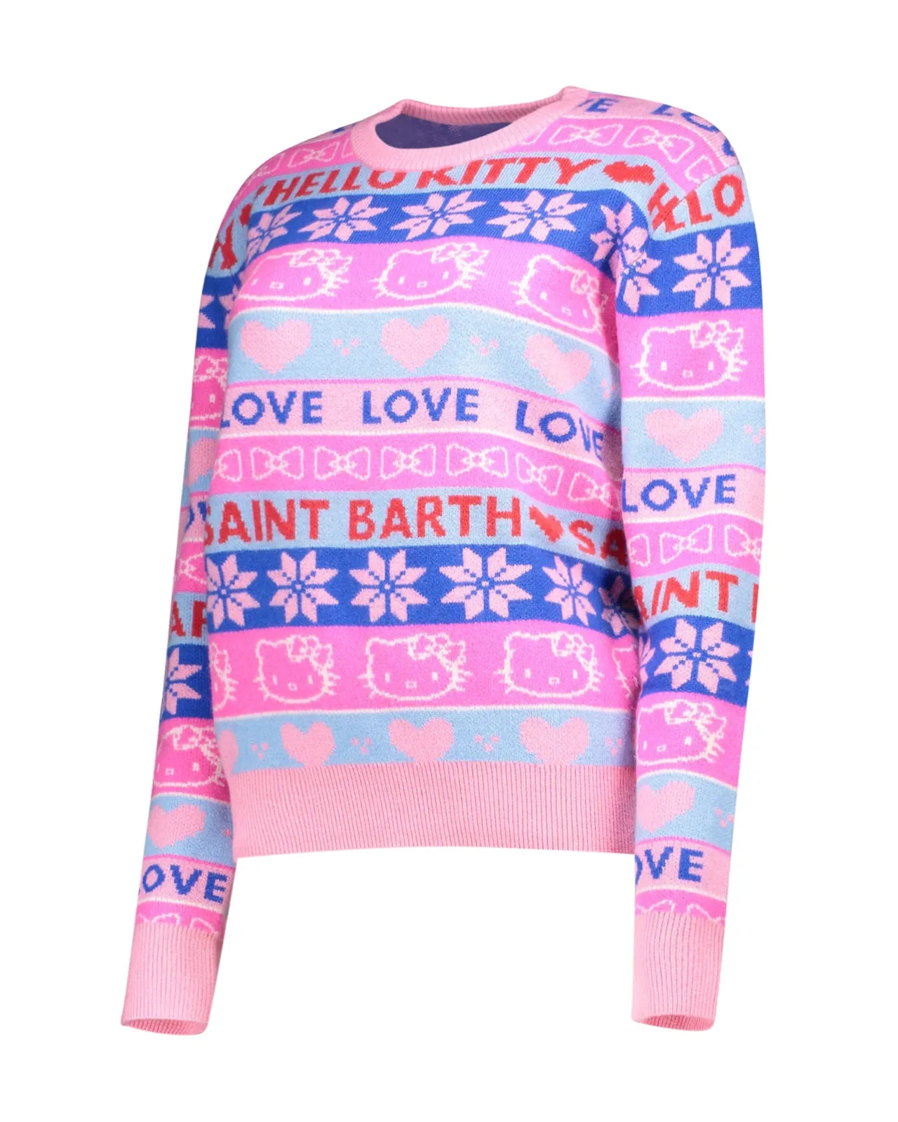 Maglione Nordic Love Hello Kitty lana rosa