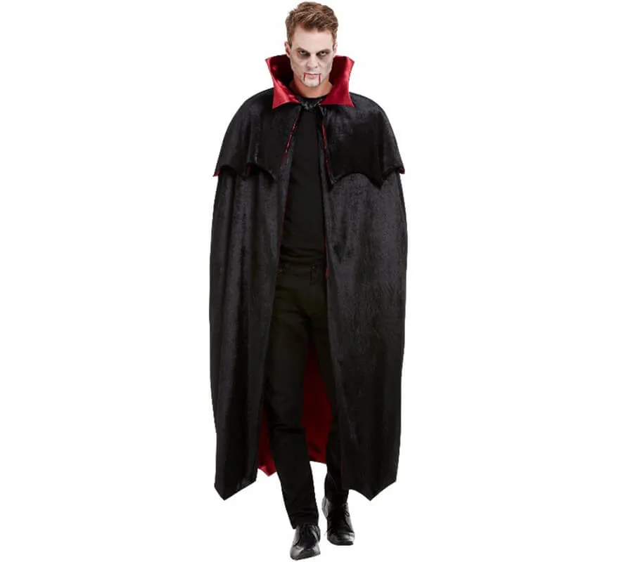 Mantella da vampiro nera con fodera rossa per adulti