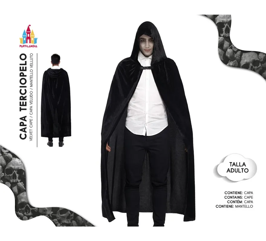 Mantella in Velluto con Cappuccio da 140 cm in vari colori