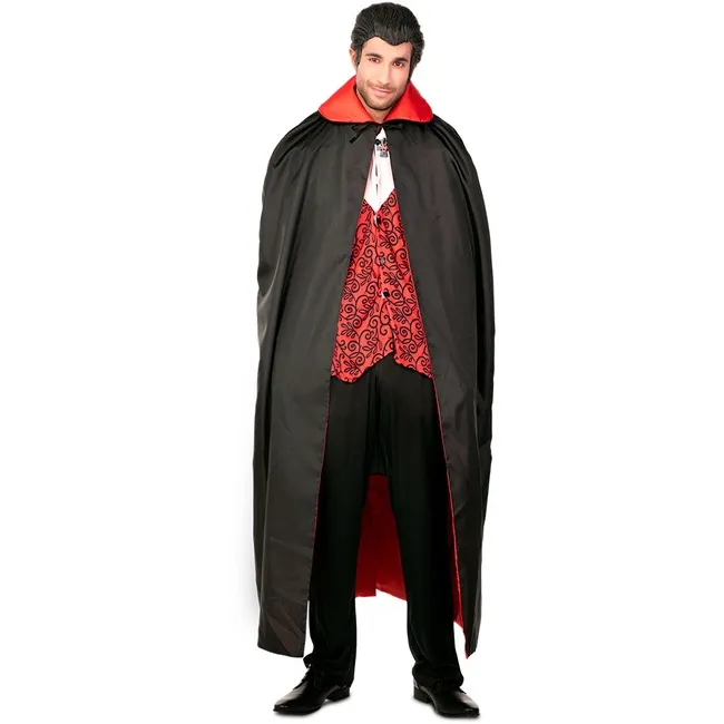 Mantella reversibile nera e rossa - 1,34 m