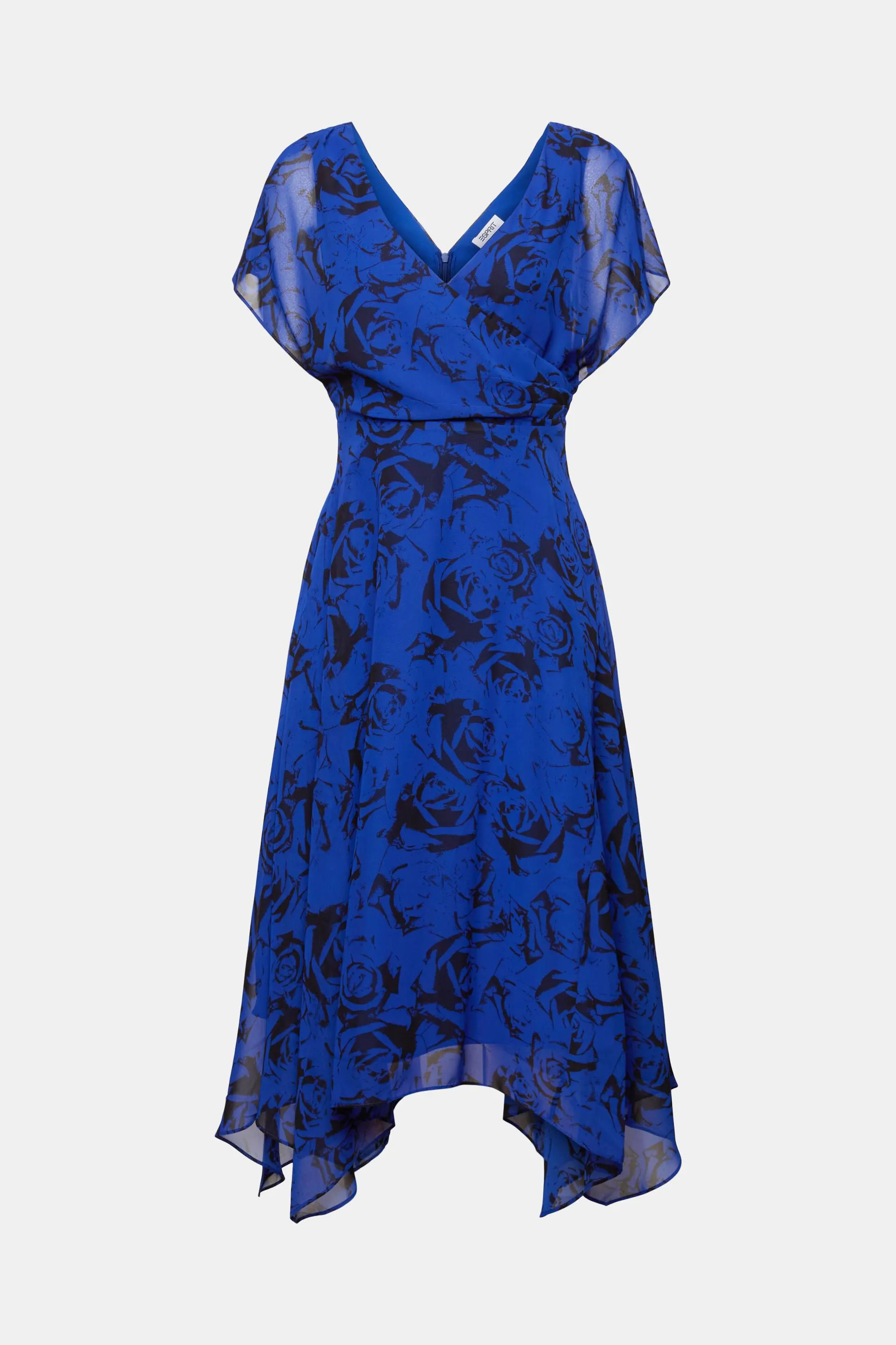 Maxi abito in chiffon con scollo a V stampato