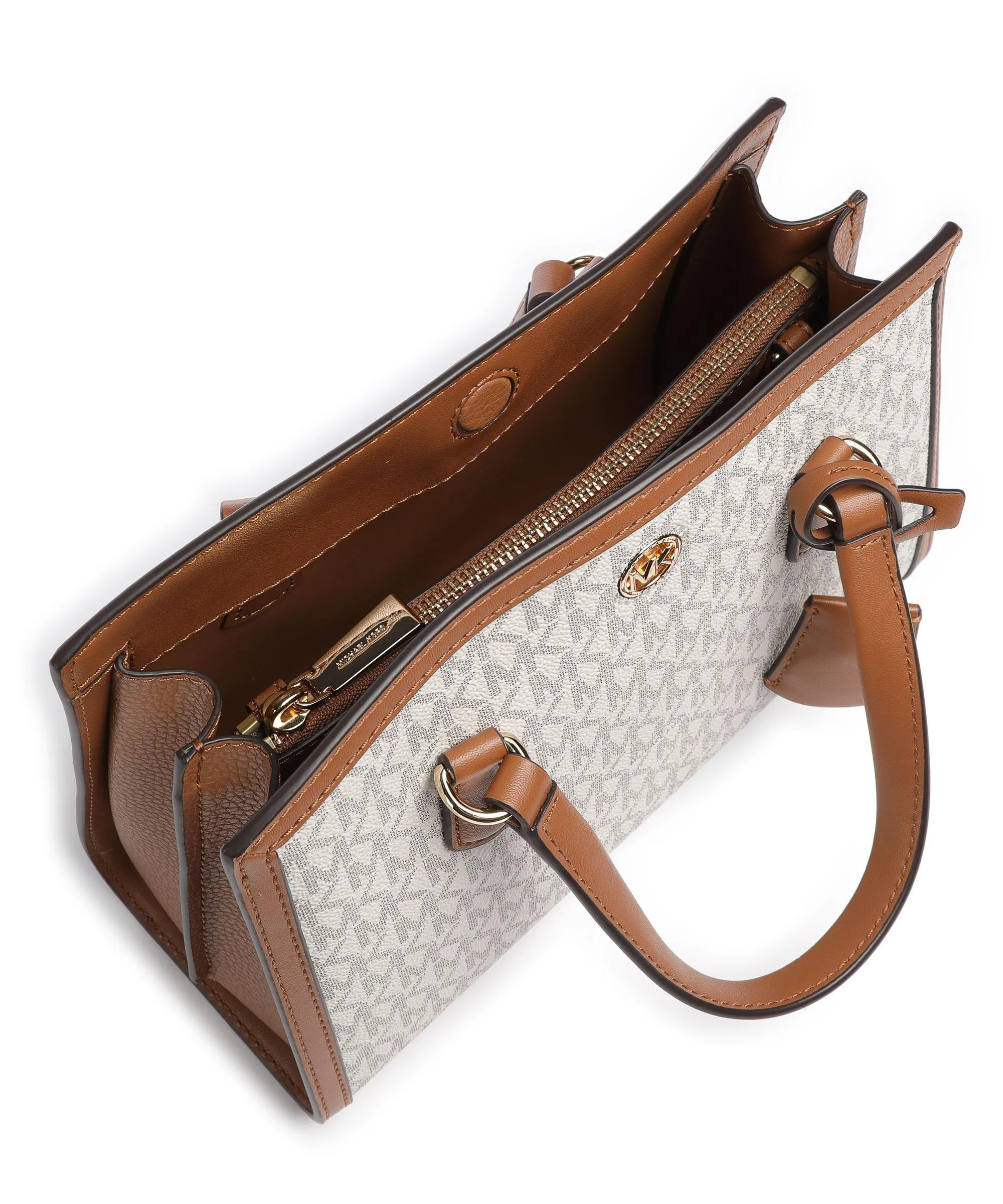  Michael Kors Chantal Borsa a mano tela avorio/marrone  