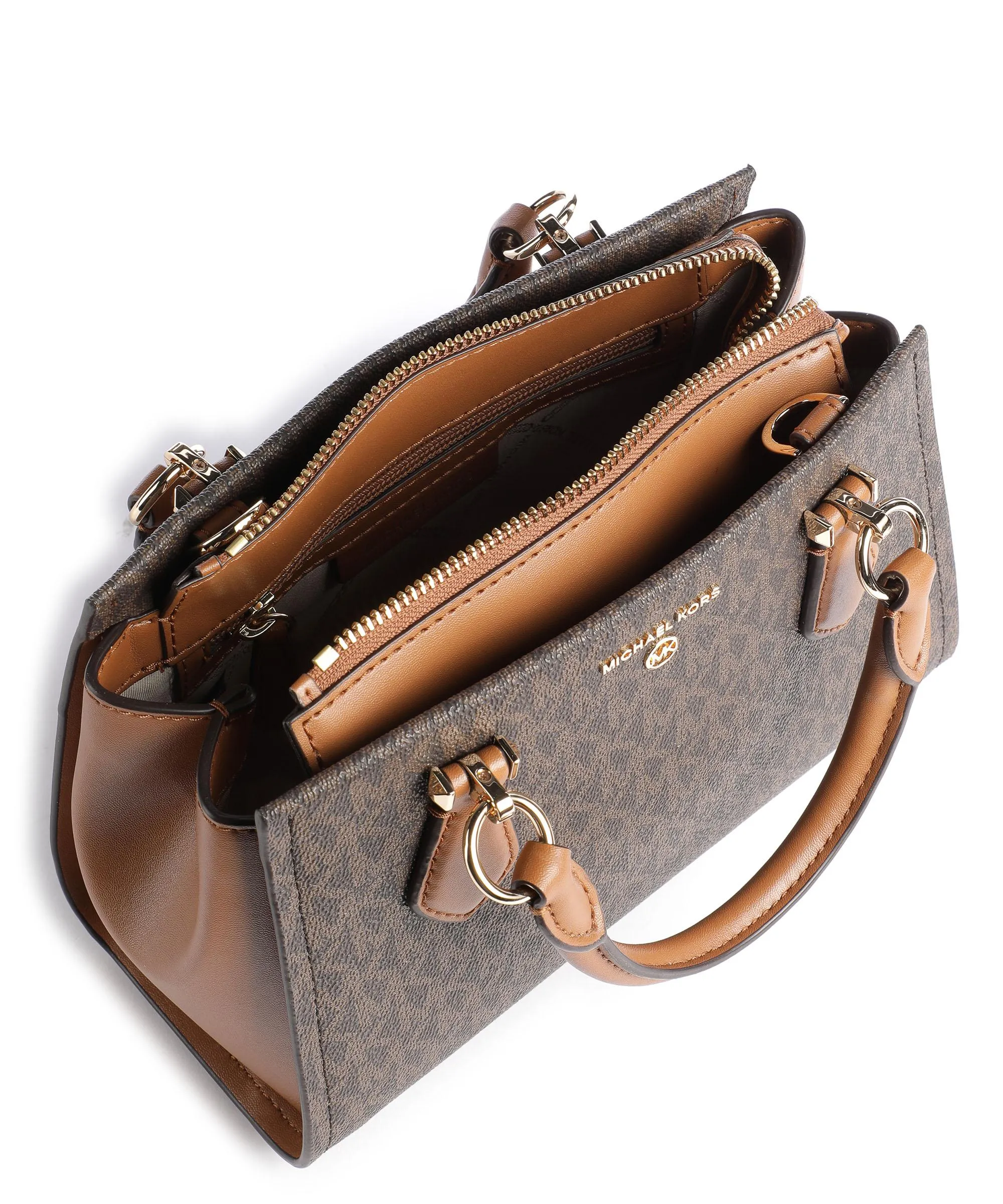  Michael Kors Marilyn Borsa a mano tela marrone scuro  