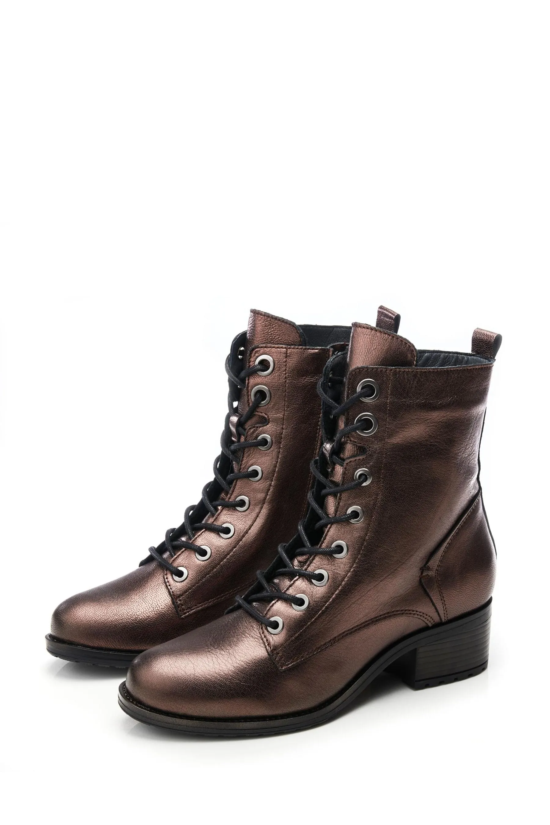 Moda In Pelle Marrone - Bezzie Pizzo - Stivali alla caviglia in pelle
