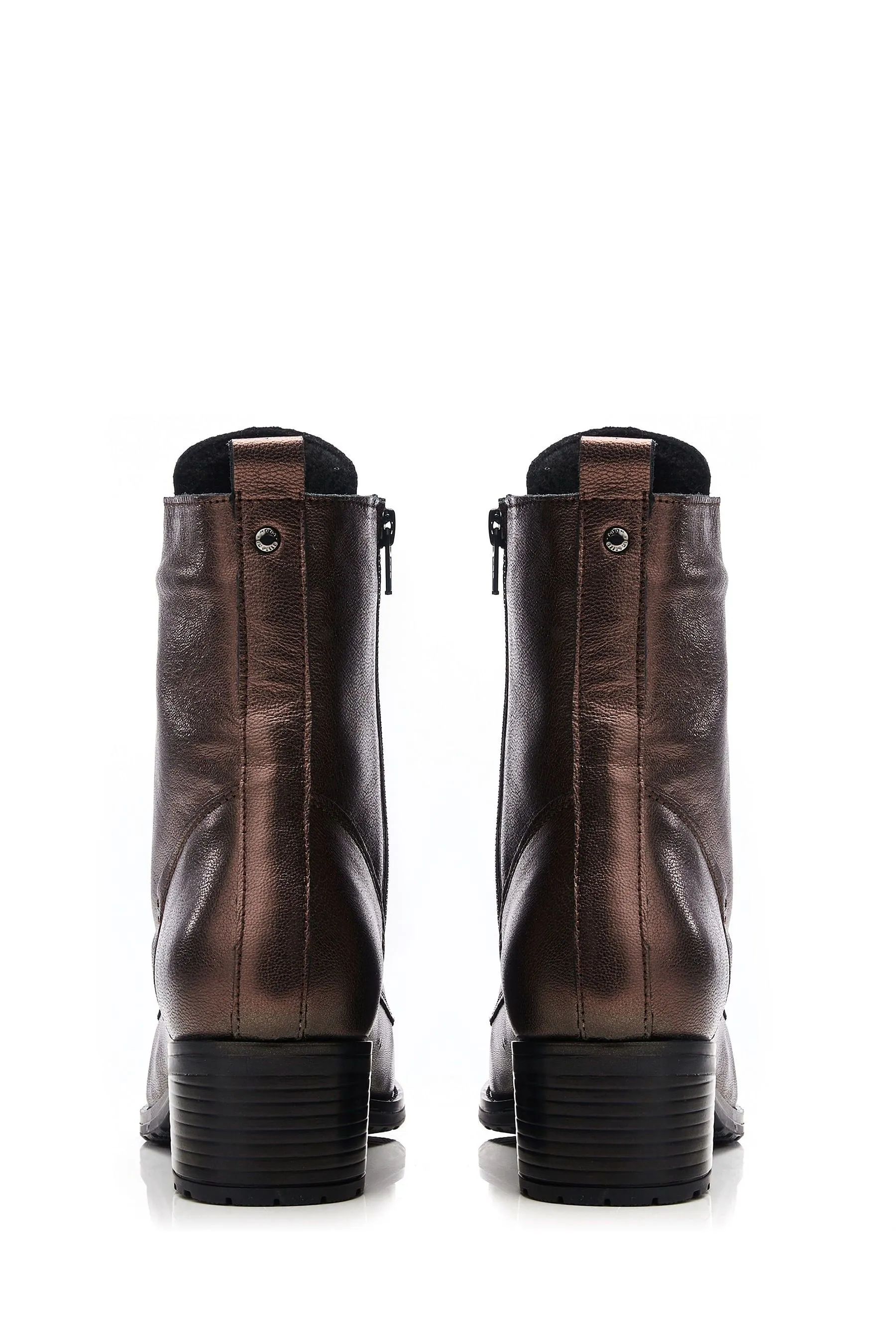 Moda In Pelle Marrone - Bezzie Pizzo - Stivali alla caviglia in pelle